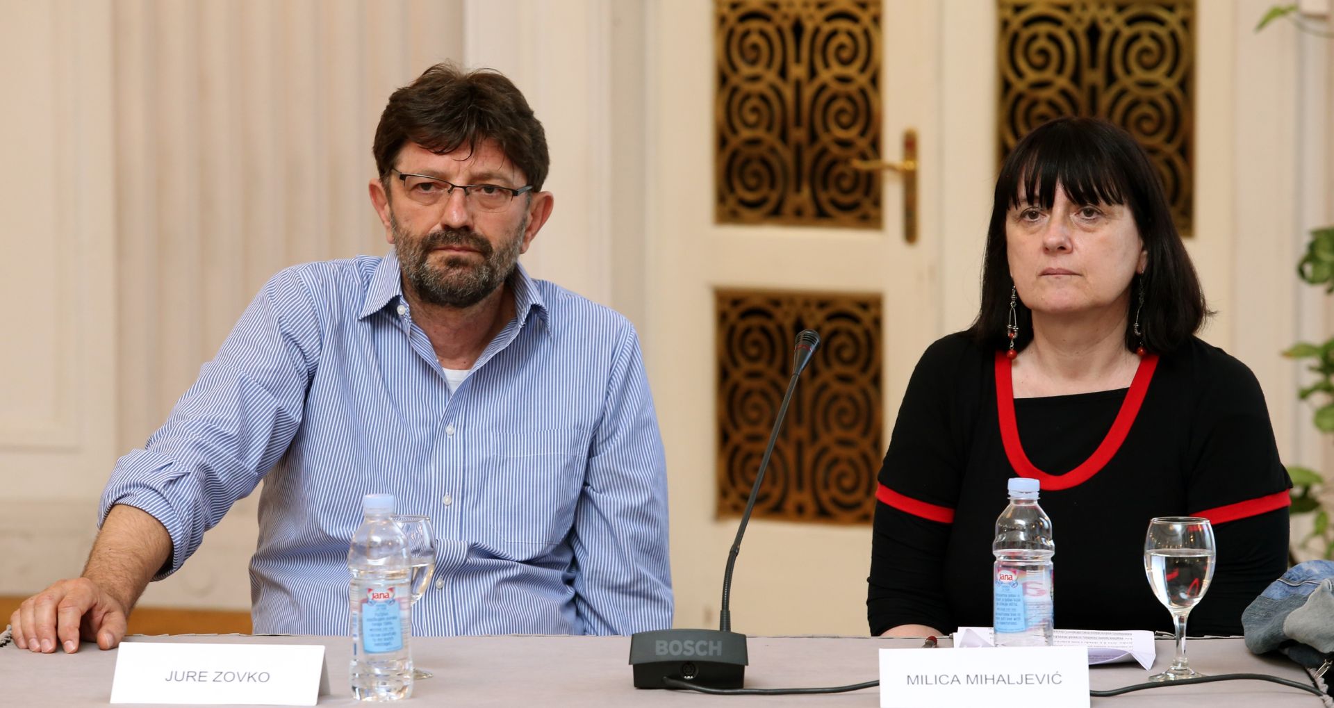 12.06.2015., Zagreb - Hrvatski novinarski dom, tribina Vecernjeg lista Jezik i radno pravo. Jure Zovko, Milica Mihaljevic.
Photo: Robert Anic/PIXSELL