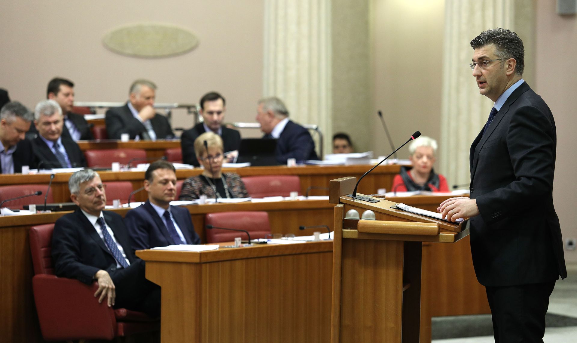 18.01.2017., Zagreb - Drugog dana 3. sjednice Hrvatskog sabora premijer Andrej Plenkovic podnio je izvjesce o sastancima Europskog vijeca. 
Photo: Patrik Macek/PIXSELL