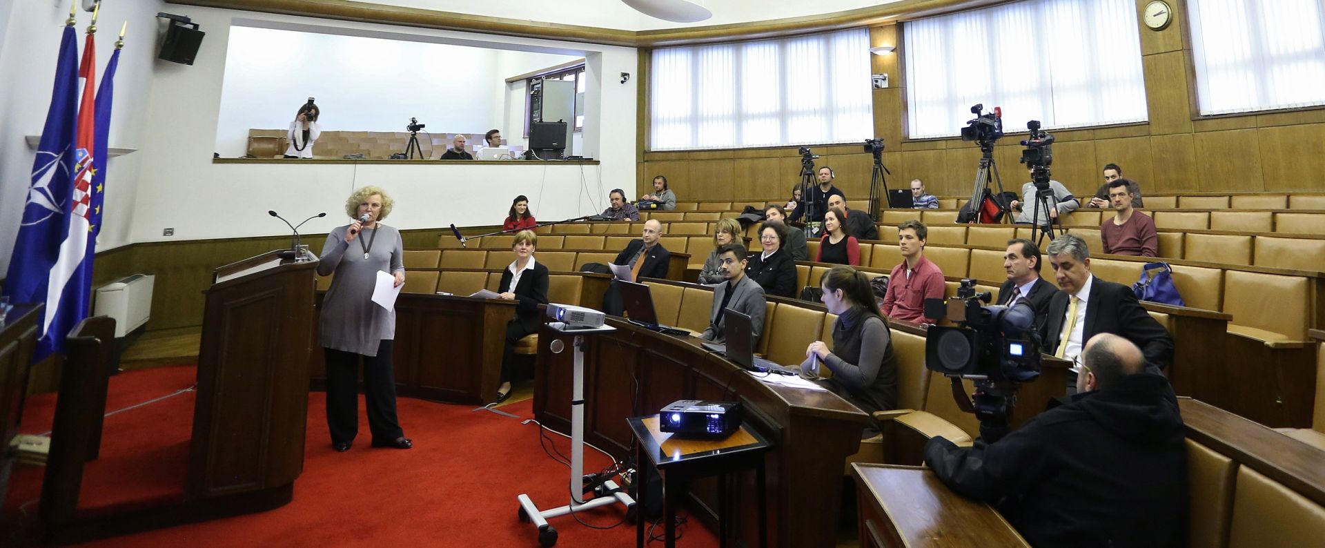 28.03.2014., Zagreb - U Maloj vijecnici Hrvatskog sabora sluzba za gradjane Sabora u suradnji s Agencijom za obrazovanje Ministarstva znanosti, obrazovanja i sporta uz informaticku podrsku CARNeta organizirala je online kviz natjecanje pod nazivom Koliko poznajes Hrvatski sabor?
Photo: Sanjin Strukic/PIXSELL