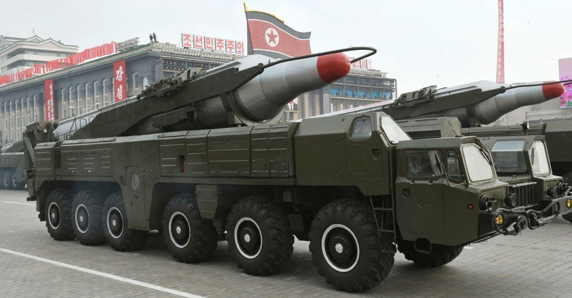 epa05382757 (FILE) A file picture dated October 2010 and made available by the North Korean Central News Agency (KCNA) shows 'Musudan' missiles displayed during a military parade marking the 65th anniversary of the foundation of the Workers' Party of Korea, in Pyongyang, North Korea. According to media reports quoting South Korean and US officials, North Korea has test-fired two ballistic missiles from its eastern coast on 22 June 2016, over the Sea of Japan (East Sea). The missiles, believed to be Musudan mobile intermediate-range ballistic missiles (IRBM), were reportedly launched from the port city of Wonsan, Kangwon Province, North Korea. The first, considered a failure, was purportedly launched at 5:58am local time and it travelled some 150km before landing at sea, media added citing military sources. The second one, seemingly launched about two hours later at 8:05am local time, flew some 400km. South Korea said it will analyze in-depth the launch by stepping up surveillance and maintain a high state of readiness. The UN Security Council imposed tough sanctions on the North in March 2016 following its recent nuclear and missile tests at a moment of great tension in the Korean peninsula.  EPA/KCNA -- SOUTH KOREA OUT --  EDITORIAL USE ONLY