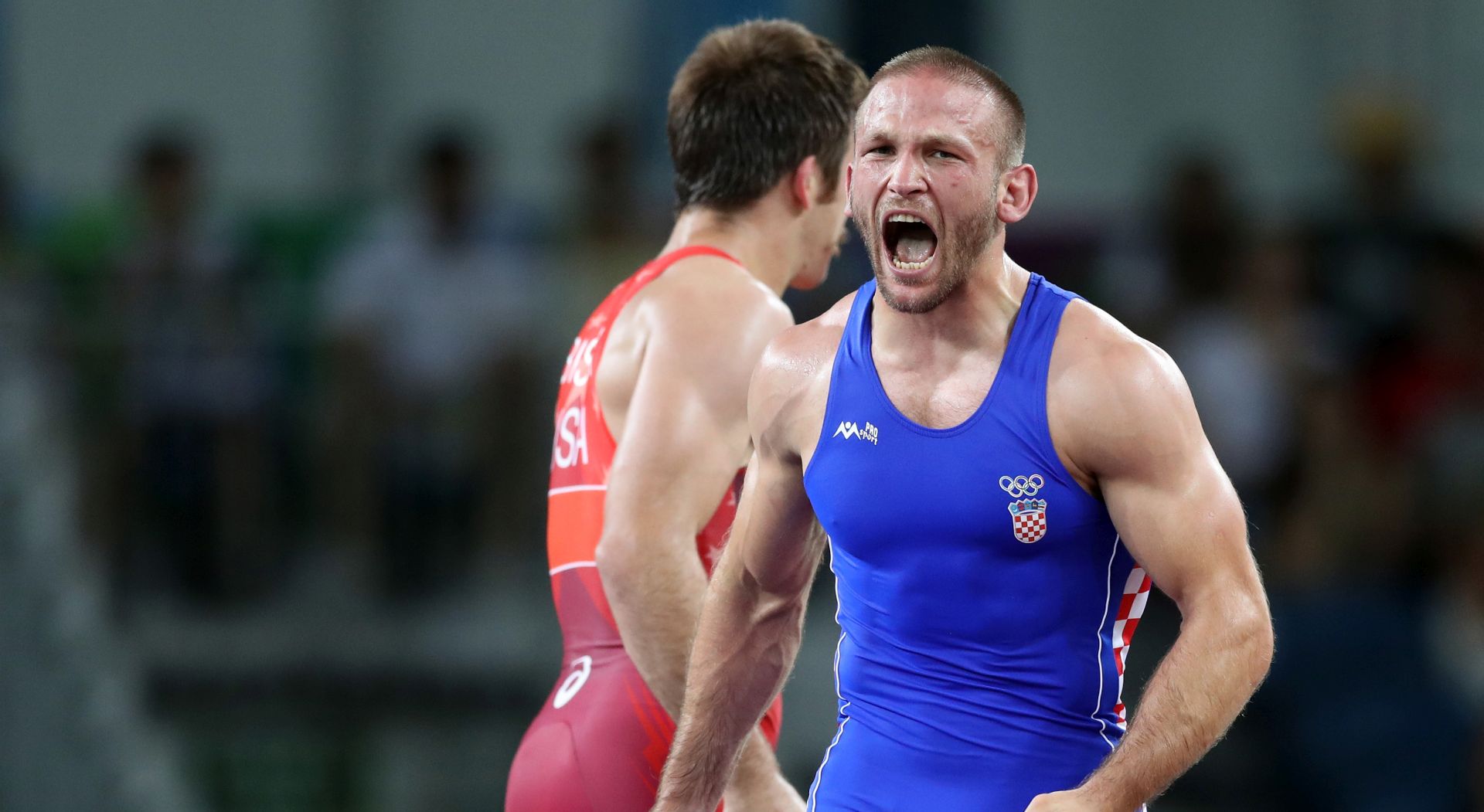 Rio de Janeiro, 14.08.2016 - Jedini hrvatski predstavnik na olimpijskim igrama u hrvanju Boo Starèeviæ stigao je korak do medalje plasiravi se u polufinale kategorije do 75 kilograma grèko-rimskim stilom. Nakon to je u 1. kolu pobijedio trostrukog svjetskog prvaka Turèina Selcuka Cebija 2-1, 27-godinji èlan zagrebaèkog Metalca je u èetvrtfinalu pobijedio Amerikanca Andrewa Thomasa Biseka sa 2-0.
foto HINA/ Damir SENÈAR /ds