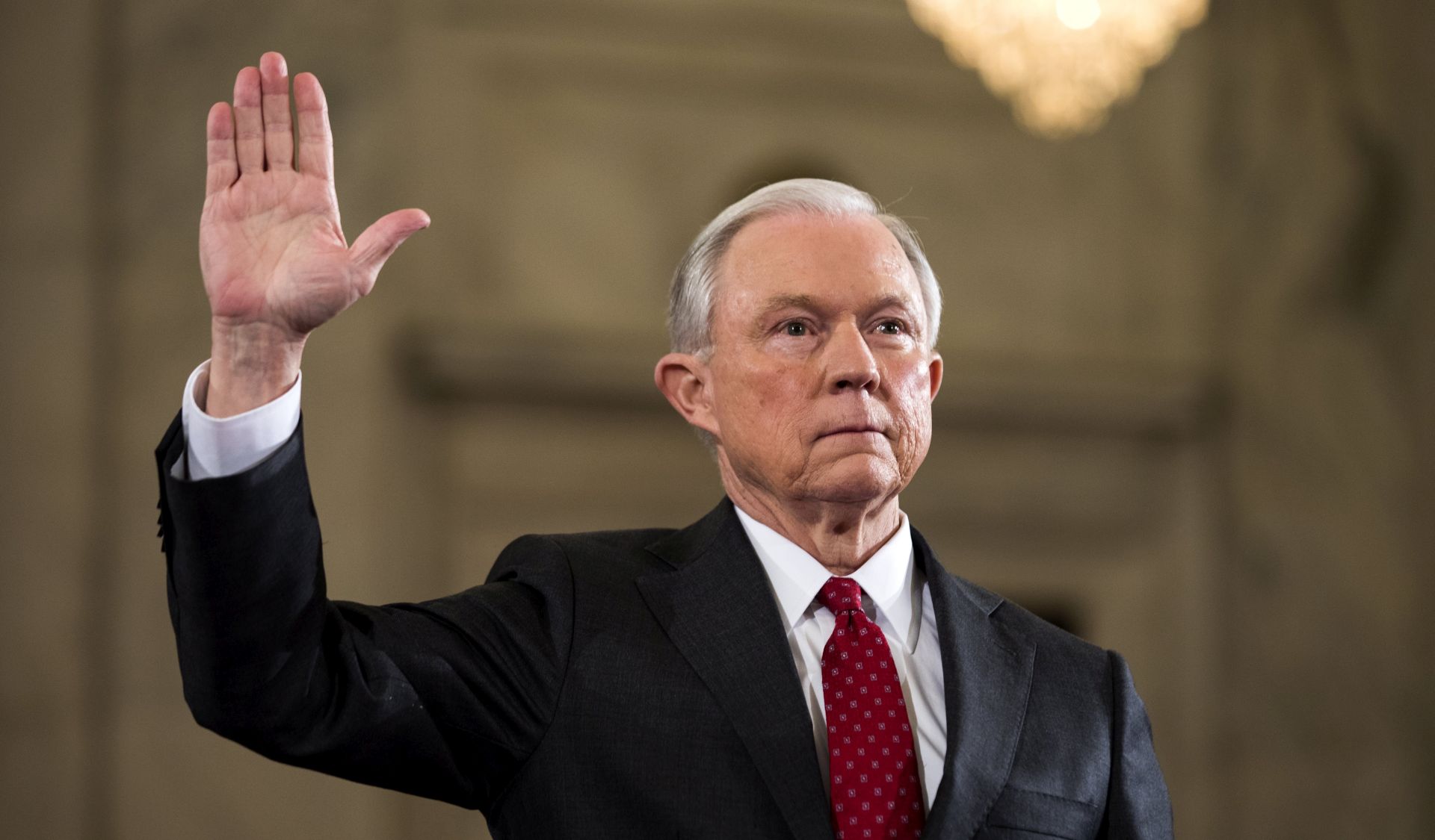 epa05779103 (FILE) A file picture dated 10 January 2017 shows Republican Senator from Alabama, Jeff Sessions, preparing to testify at his confirmation hearing to be the Trump administration's Attorney General in the Russell Senate Office Building in Washington, DC, USA. According to media reports on 08 February 2017 the US senate has voted to confirm Sessions as US Attorney General.  EPA/JIM LO SCALZO