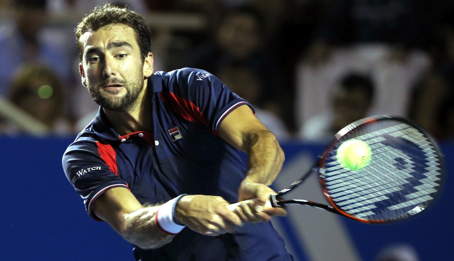 epa05828256 Marin Cilic of Croatia returns the ball to Rafael Nadal of Spain during their semifinal match at the Mexican Open tennis tournament in Acapulco, Mexico, 03 March 2017.  EPA/JOSE MENDEZ