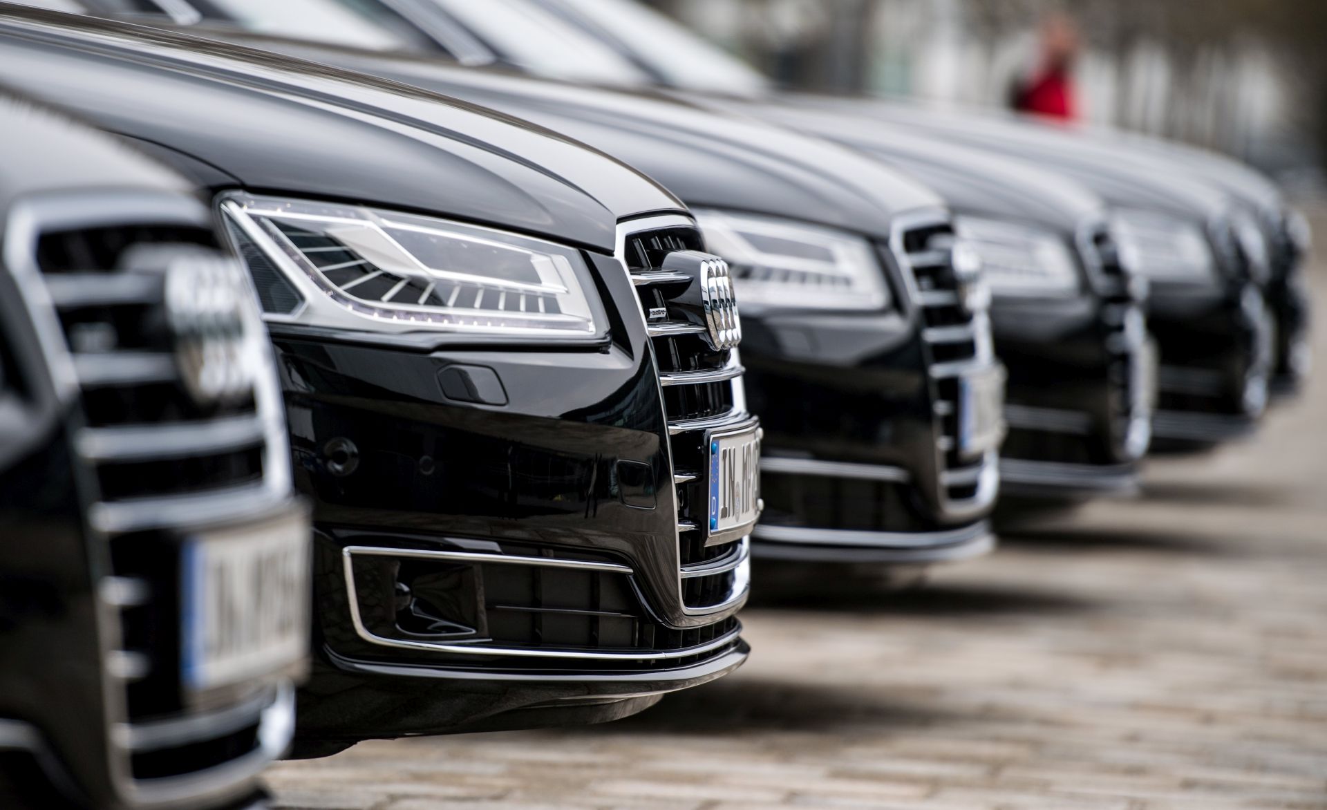 epa05849192 AUDI cars are seen ahead of the balance sheet press conference at the company's headquarters in Ingolstadt, Germany, 15 March 2017.  EPA/CHRISTIAN BRUNA