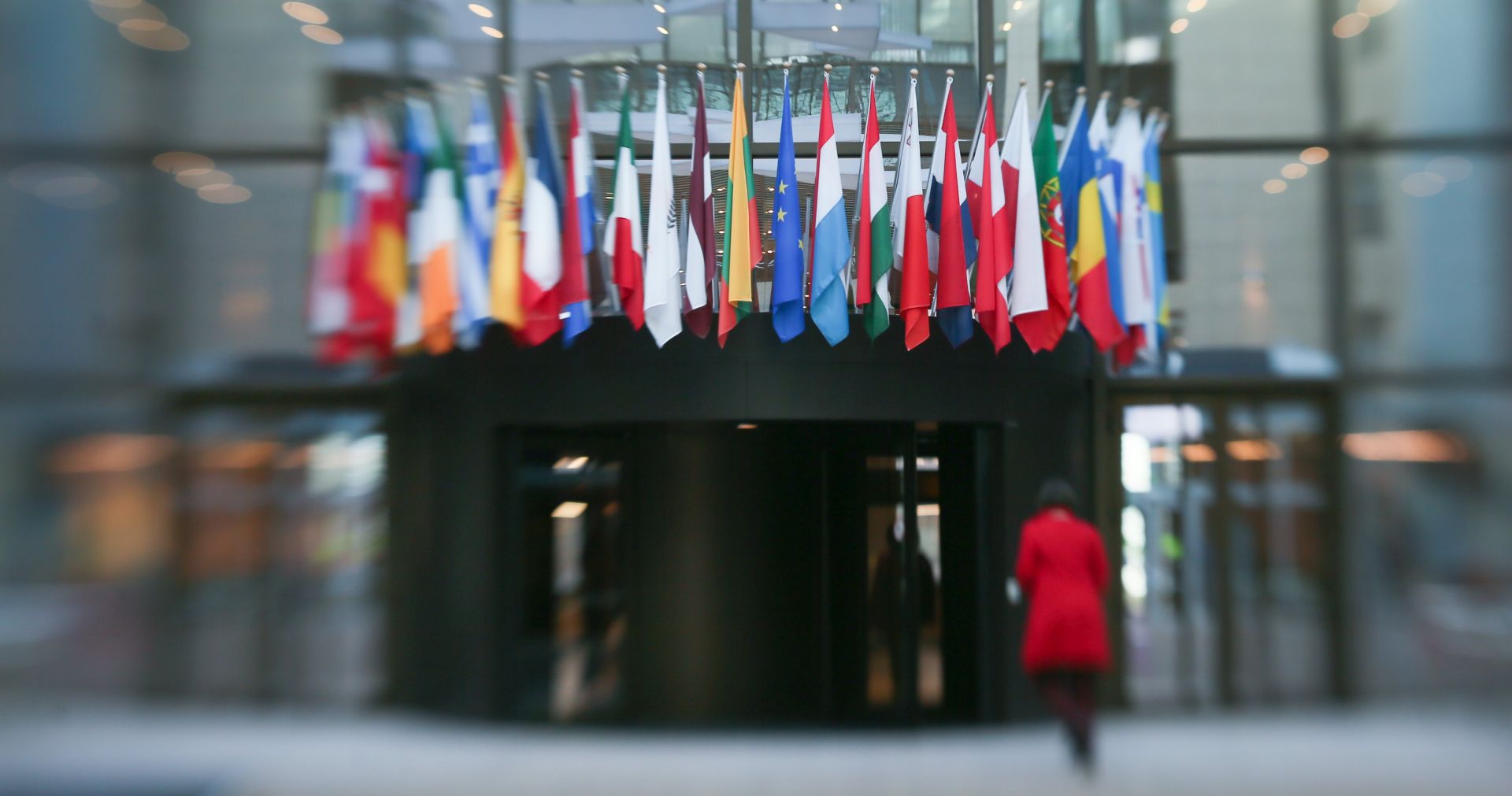 epa05853861 (FILE) - A file picture dated 12 February 2014 and made with a tilt-shift lens shows the flags of the European Union (EU) member states at the entrance of the Council building in Brussels, Belgium. The 60th anniversary of the signing of the Treaty of Rome is marked on 25 March 2017. The treaty was signed on 25 March 1957 at Campidoglio Palace in Rome by Belgium, France, Italy, Luxembourg, the Netherlands and West Germany to form the European Economic Community (ECC). It continues to be one of the most important ones in the history of the European Union (EU).  EPA/OLIVIER HOSLET