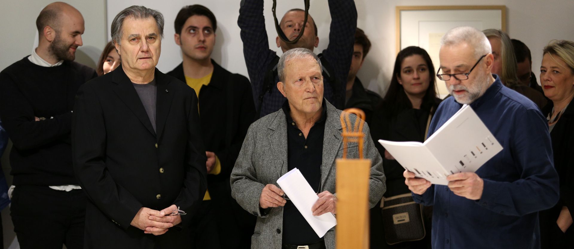 10.03.2017., Zagreb - U Oris Kuci arhitekture otvorena je izlozba arhitekta Nenada Fabijanica pod nazivom Mit mijene. Ovom se izlozbom nastavlja dugogodisnji razgovor o filozofiji, umjetnosti i predstavljanju umjetnosti izmedju arhitekta Nenada Fabijanica i osobe i djela avangardnog umjetnika Josipa Vaniste.
Photo: Anto Magzan/PIXSELL