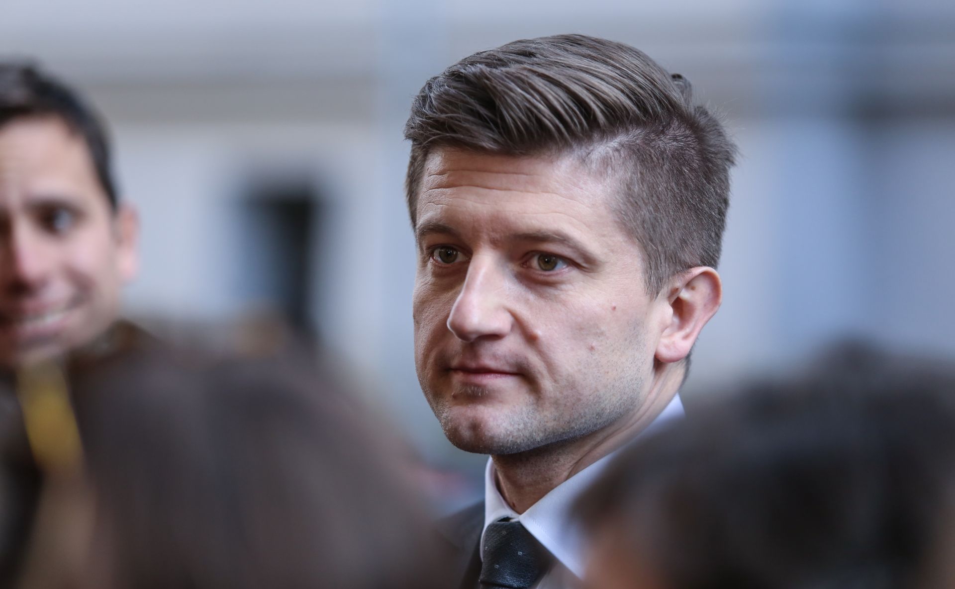 11.03.2017., Zagreb - Ministar financija Zdravko Maric odrazao je konferenciju za medije ispred Ministarstva financija u povodu objave stabilnih izgleda za kreditni rejting Hrvatske od medjunarodne agencije Moody's. 
Photo: Igor Soban/PIXSELL