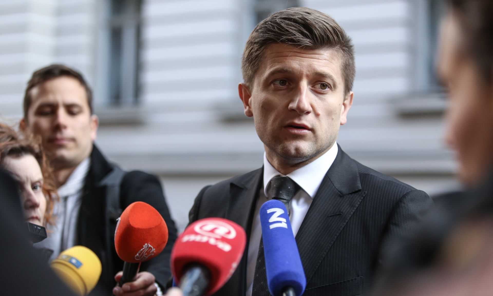 11.03.2017., Zagreb - Ministar financija Zdravko Maric odrazao je konferenciju za medije ispred Ministarstva financija u povodu objave stabilnih izgleda za kreditni rejting Hrvatske od medjunarodne agencije Moody's. 
Photo: Igor Soban/PIXSELL