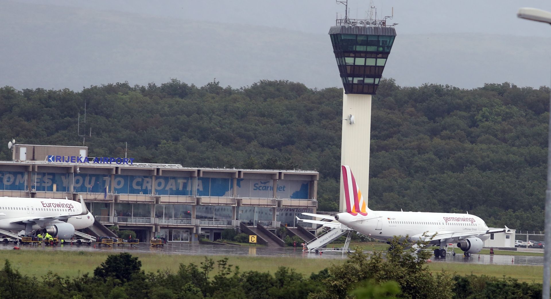 12.06.2016., Omisalj - Zrakoplov Germanwingsa u zracnoj luci Rijeka na Krku.
Photo: Goran Kovacic/PIXSELL
