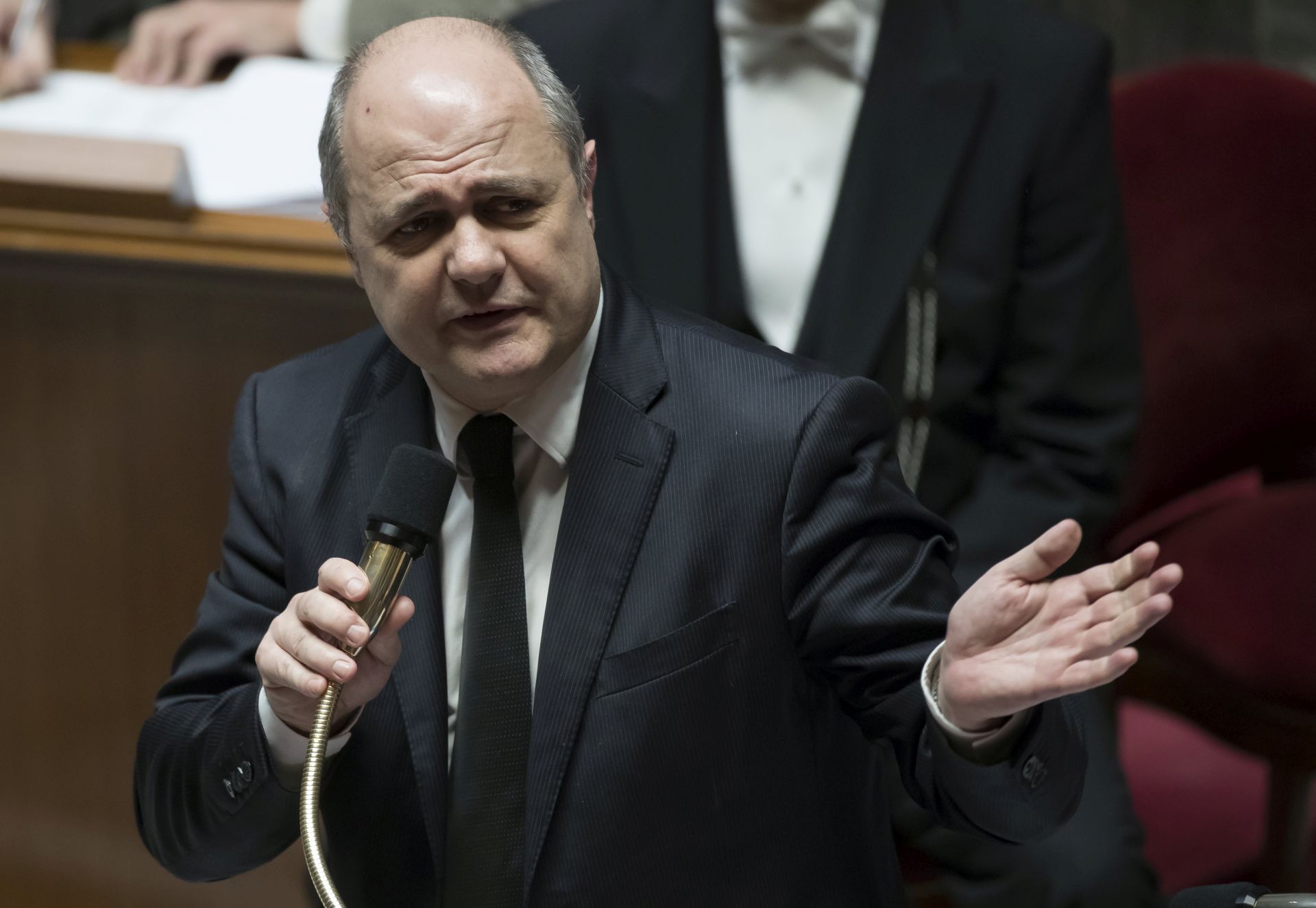 epa05861313 (FILE) - A file picture dated 07 December 2016 and reissued 21 March 2017, shows France's newly appointed Interior Minister Bruno Le Roux speaking at a parliamentary session at the Assemblee Nationale (French Parliament) in Paris, France. Bruno Le Roux has been summoned, 21 March 2017 to meet the French Prime Minister over reports he hired his two daughters as parliamentary assistants for summer jobs.  EPA/IAN LANGSDON