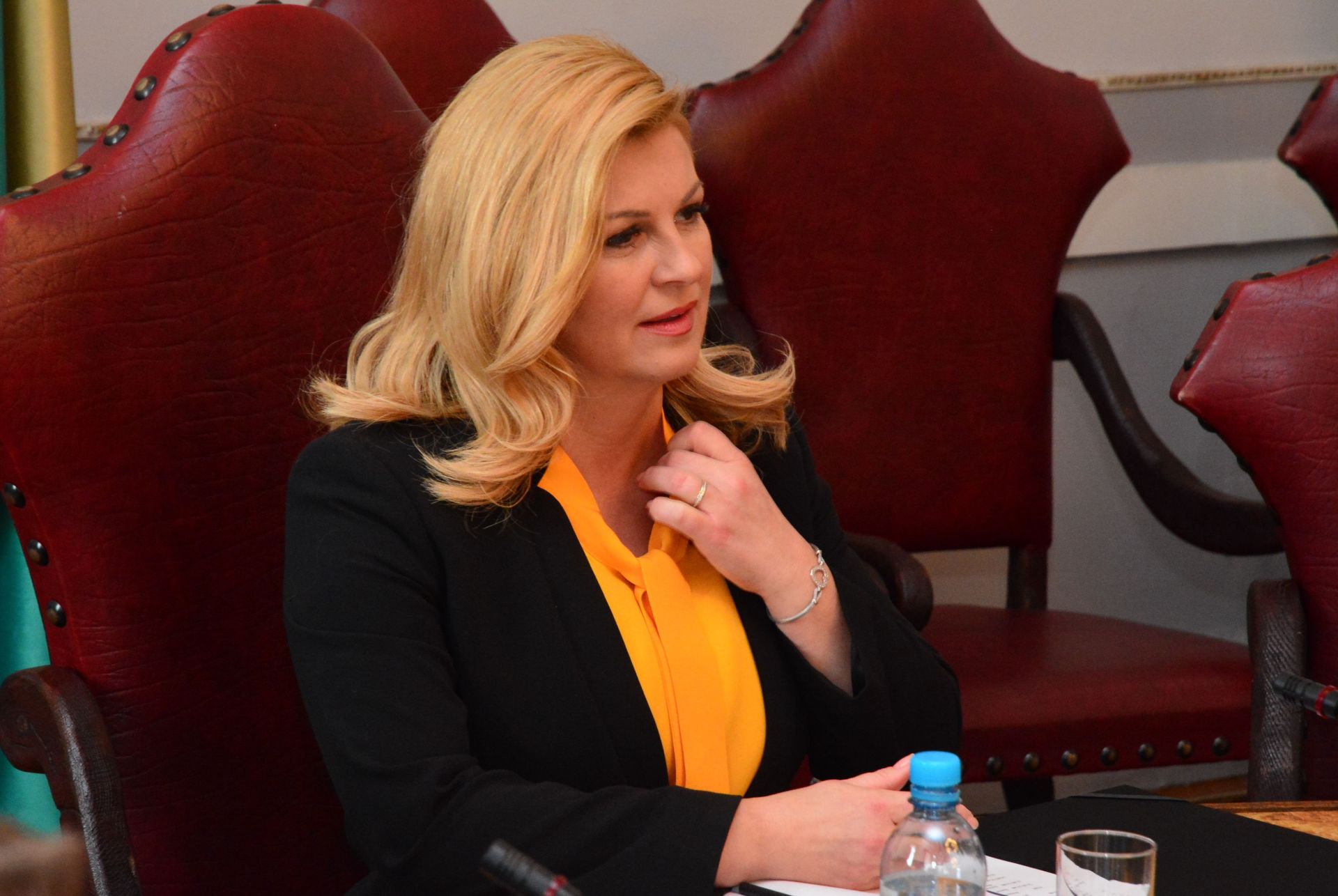 28.02.2017., Pozega - Predsjednica Republike Hrvatske Kolinda Grabar Kitarovic zapocela je svoj radni tjedan u Pozegi i Pozesko-slavonskoj zupaniji.
Photo: Ivica Galovic/PIXSELL