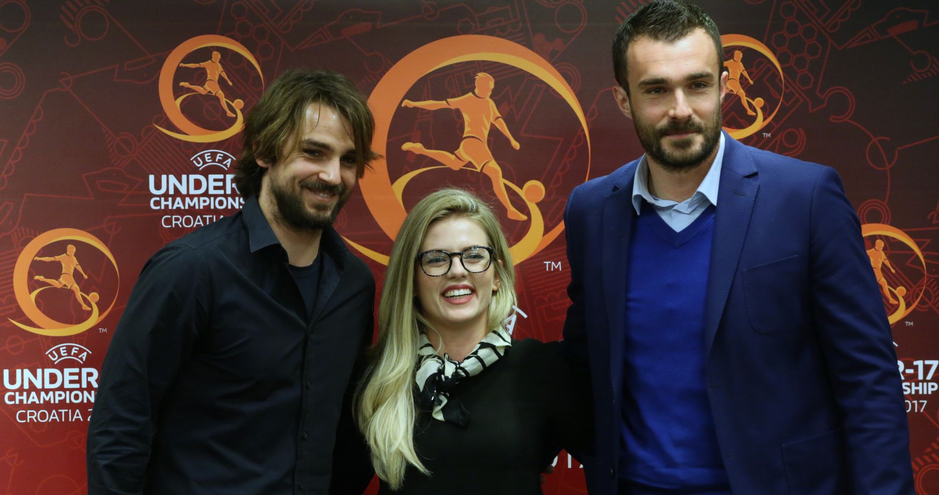 Zagreb, 06.03.2017. - Konferencija za medije Hrvatskog nogometnog saveza na kojoj je predstavljen projekt UEFA U-17 Europskog prvenstva koje æe od 3. do 19. svibnja biti odrano u Hrvatskoj. Na fotografiji Niko Kranjèar, Eni Juriiæ, Dario Baiæ. 
foto HINA/ Lana SLIVAR DOMINIÆ/ lsd 