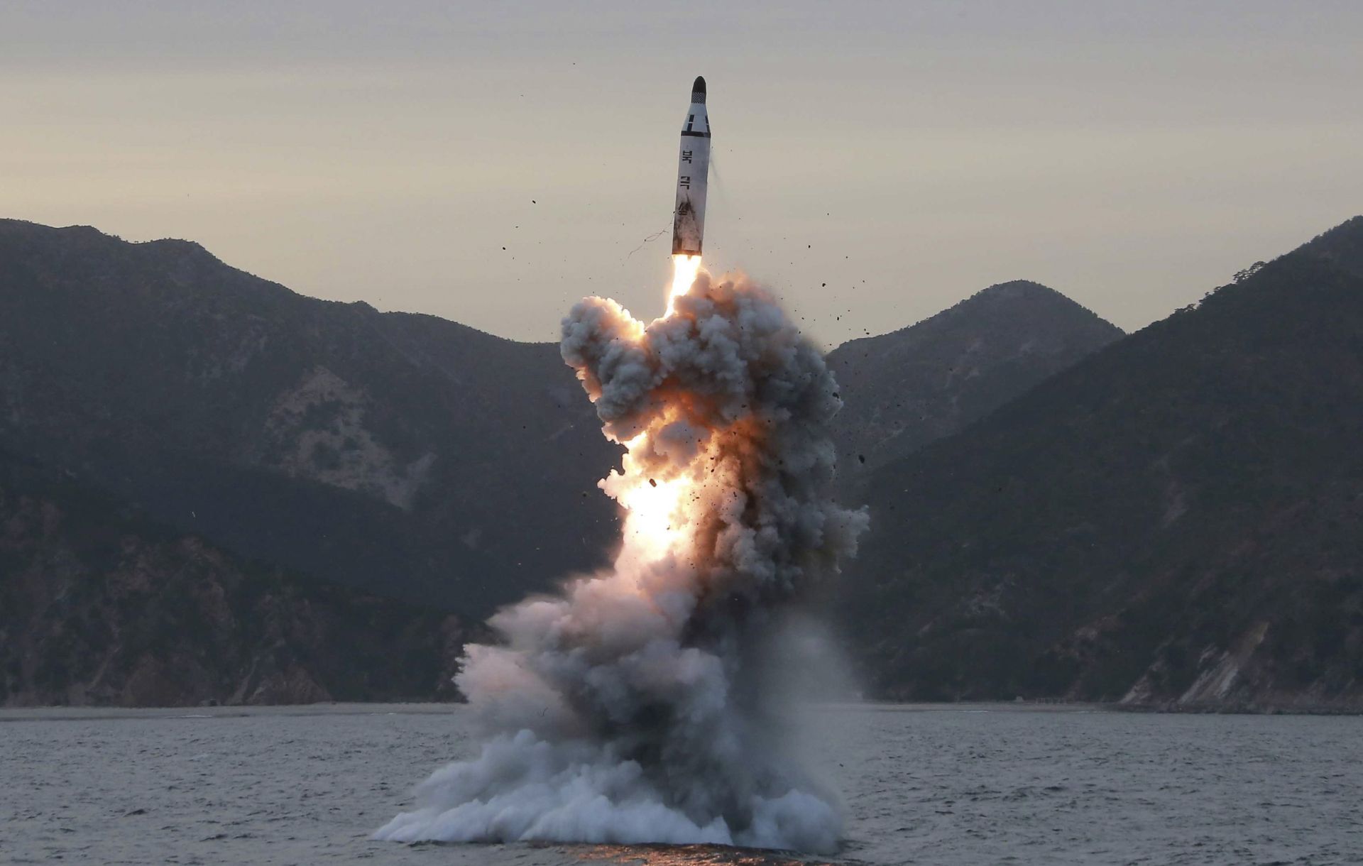 epa05786632 (FILE) - An undated file photo released by the North Korean Central News Agency (KCNA), the state news agency of North Korea, shows an 'underwater test-fire of strategic submarine ballistic missile' conducted at an undisclosed location in North Korea. According to reports quoting South Korea's military, North Korea has test-fired an unidentified type of ballistic missile at 07:55 local time on 12 February 2017, from the Banghyon air base in the country's western province of North Pyongan. The projectile reportedly flew some 500km towards the Sea of Japan. North Korea is under tough UN sanctions following its recent nuclear and missile tests at a moment of great tension in the Korean peninsula.  EPA/KCNA   EDITORIAL USE ONLY