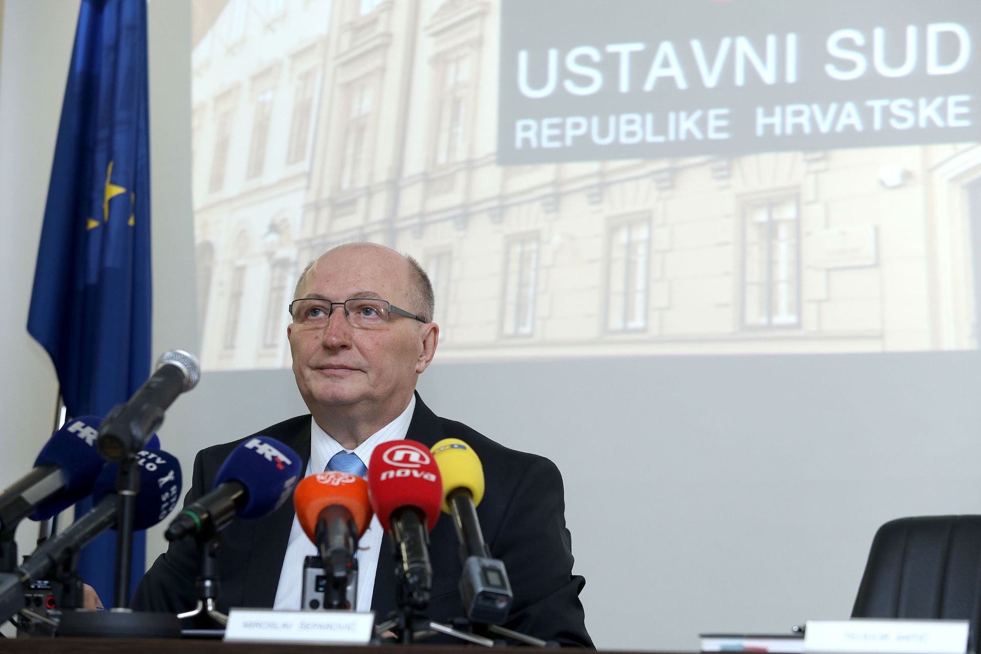 02.03.2017., Zagreb - Predsjednik Ustavnog suda Miroslav Separovic objavio je na danasnjoj konferenciji za medije da je 26 godina od podnosenja zahtjeva napokon donesena odluka o ocjeni suglasnosti s ustavom Zakona o zdravstvenim mjerama za ostvarivanje prava na slobodno odlucivanje o radjanju djece. Ustavni sud nije prihvatio prijedloge za pokretanje postupka za ocjenu suglasnosti za ostvarivanje prava na slobodno odlucivanje o radjanju djece. photo: 
