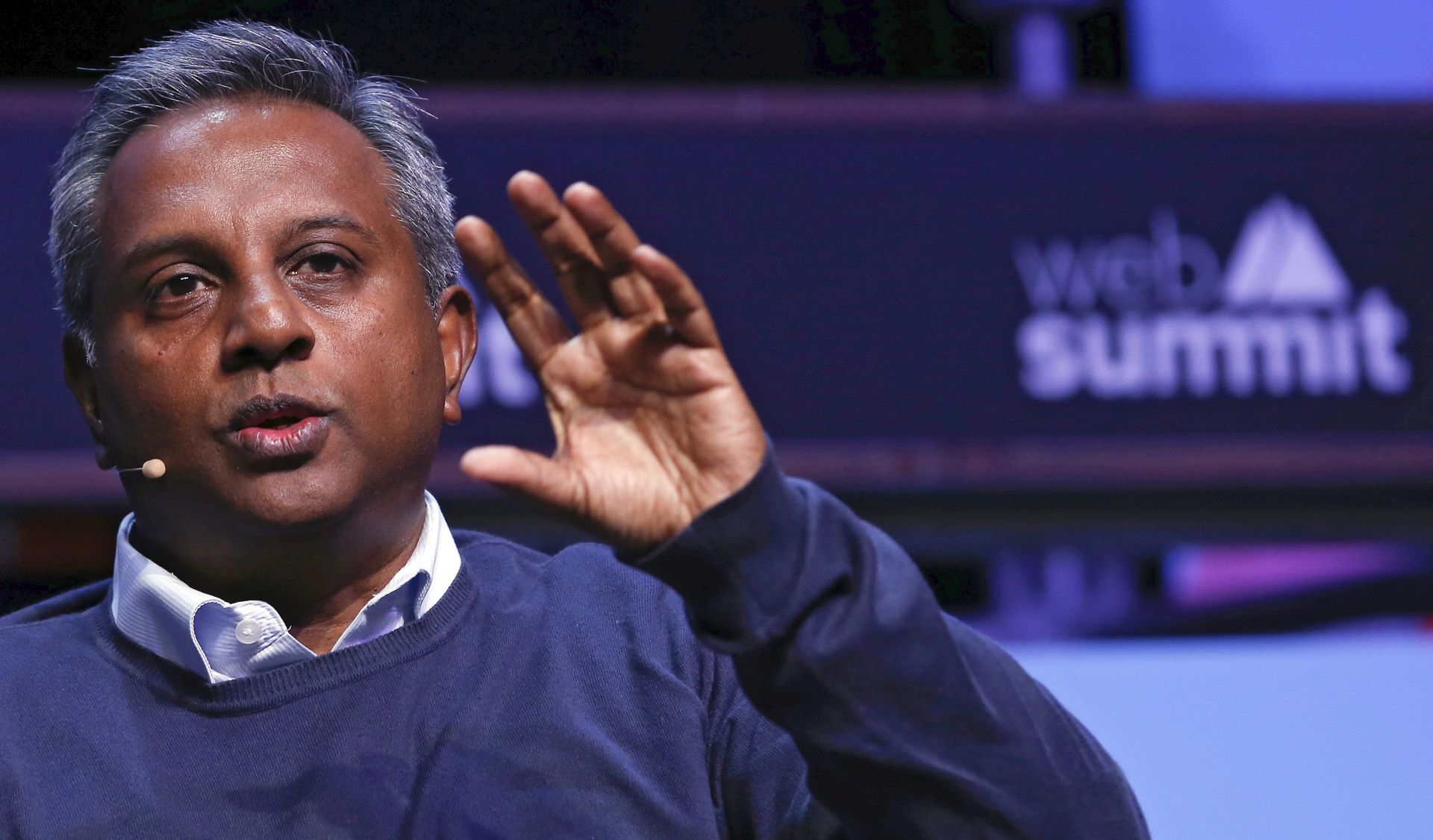 epa05622268 Amnesty International General Secretary Salil Shetty during the second day of the Web Summit in Lisbon, Portugal, 08 November 2016. The Web Summit runs from 07 until 10 November 2016.  EPA/TIAGO PETINGA