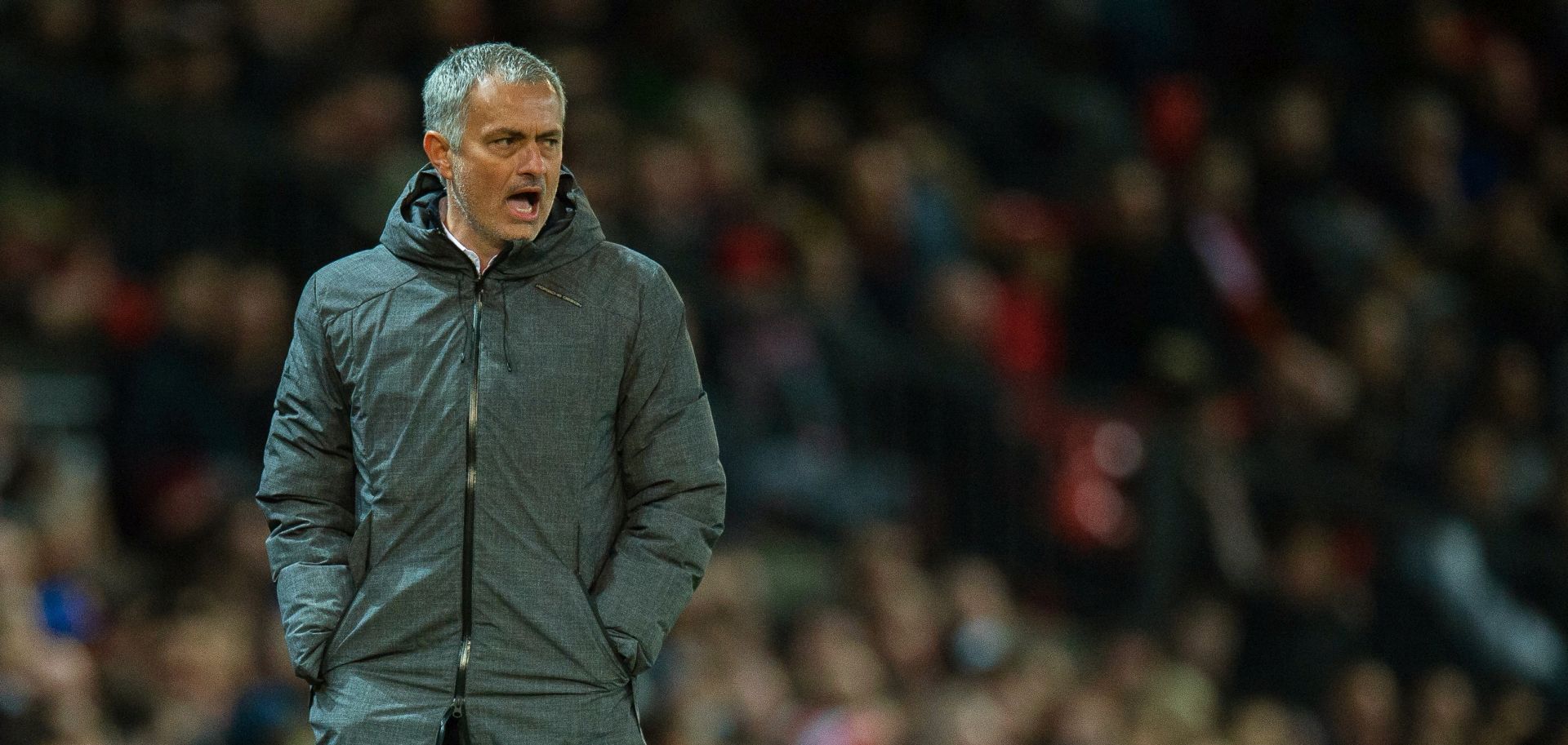 epa05853231 Manchester United manager Jose Mourinho reacts during the UEFA Europa League round of 16, second leg soccer match between Manchester United and FK Rostov at Old Trafford in Manchester, Britain, 16 March 2017.  EPA/PETER POWELL