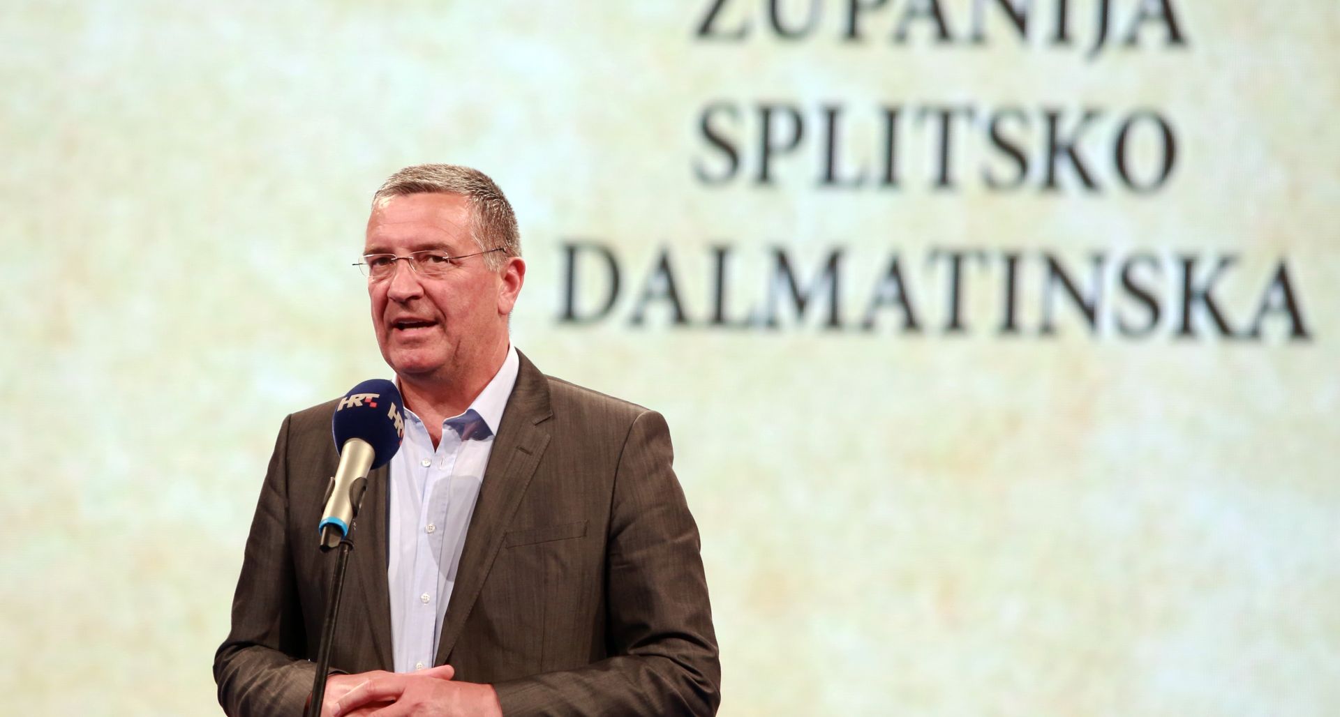 02.04.2017., Split - Dvorana Gripe, svecano otvaranje Europskog prvenstva u dizanju utega. Zupan Zlatko Zevrnja.
Photo: Miranda Cikotic/PIXSELL