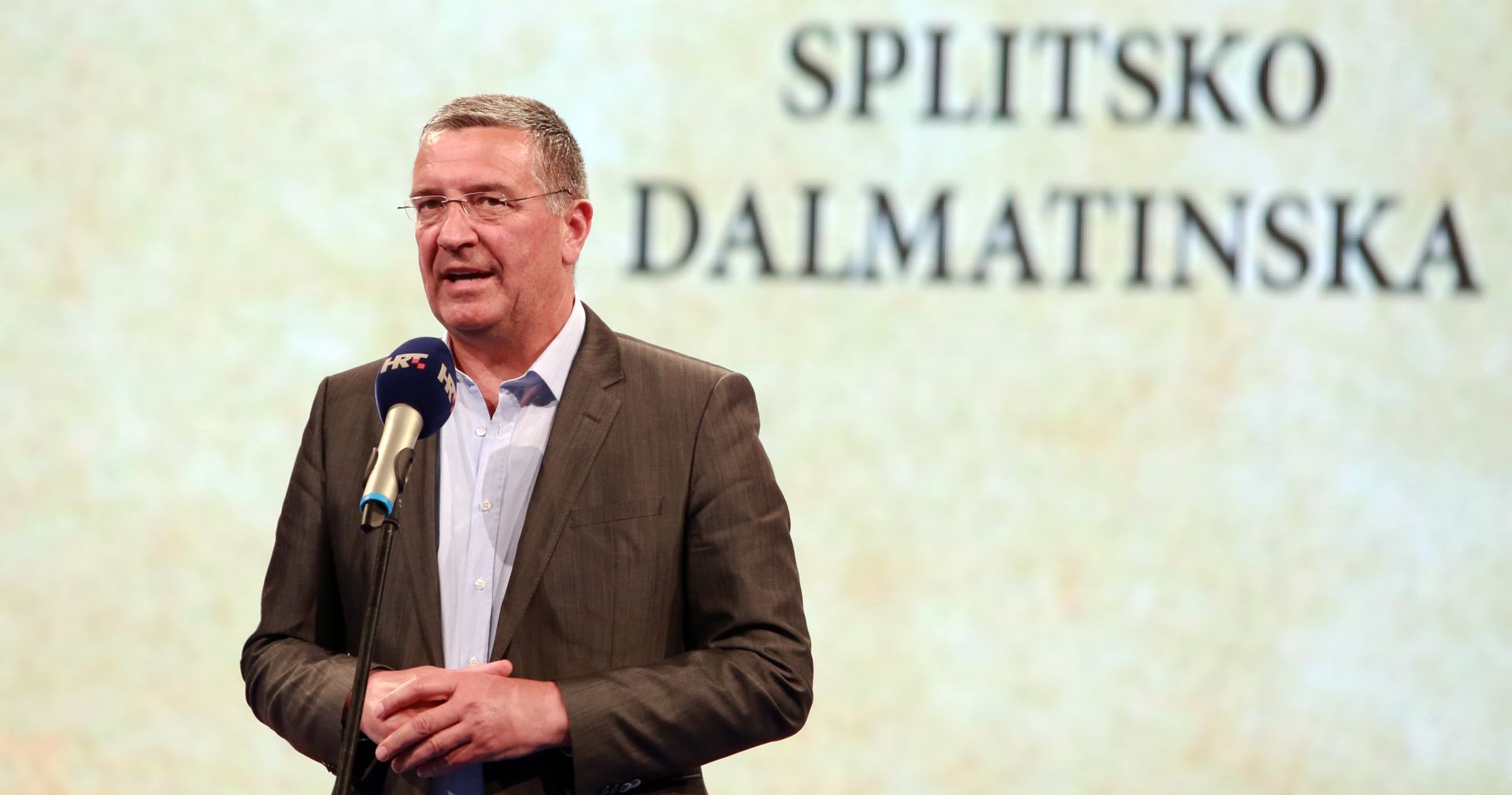 02.04.2017., Split - Dvorana Gripe, svecano otvaranje Europskog prvenstva u dizanju utega. Zupan Zlatko Zevrnja.
Photo: Miranda Cikotic/PIXSELL