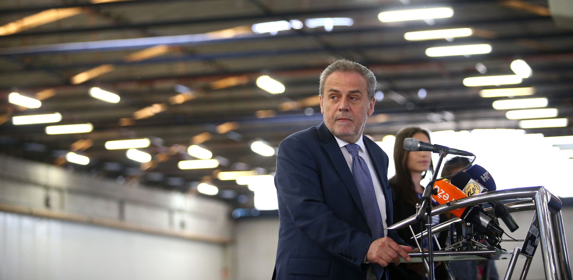 10.04.2017., Zagreb - Na Zagrebackom velesajmu u paviljonu 1 predstavljen projekt nove atletske dvorane. Gradonacelnik Milan Bandic.
Photo: Slavko Midzor/PIXSELL