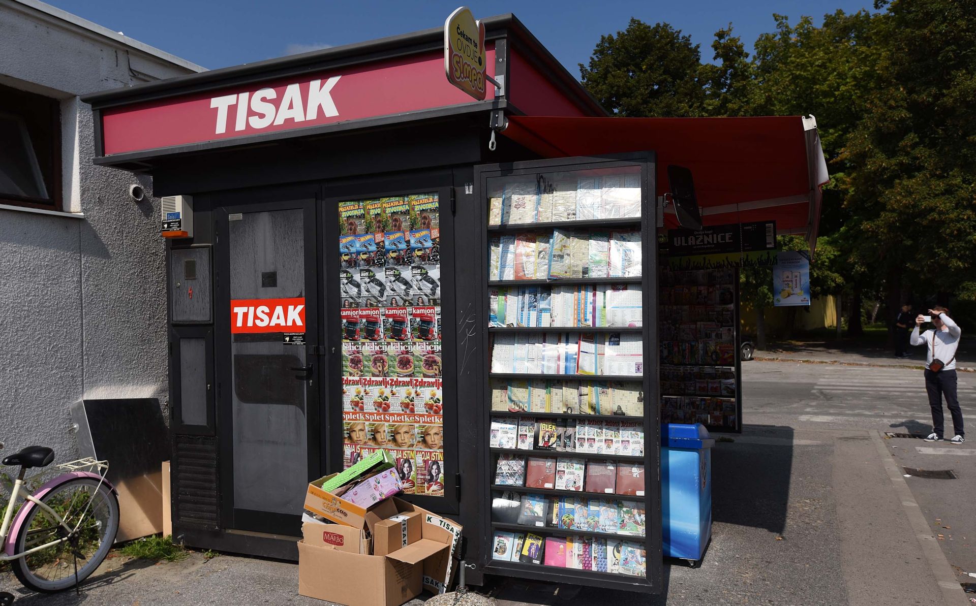 10.09.2015., Varazdin - Tiskov kiosk u Varazdinu gdje je pronadjena vrecica s 15.000 kuna.
Photo: Vjeran Zganec Rogulja/PIXSELL