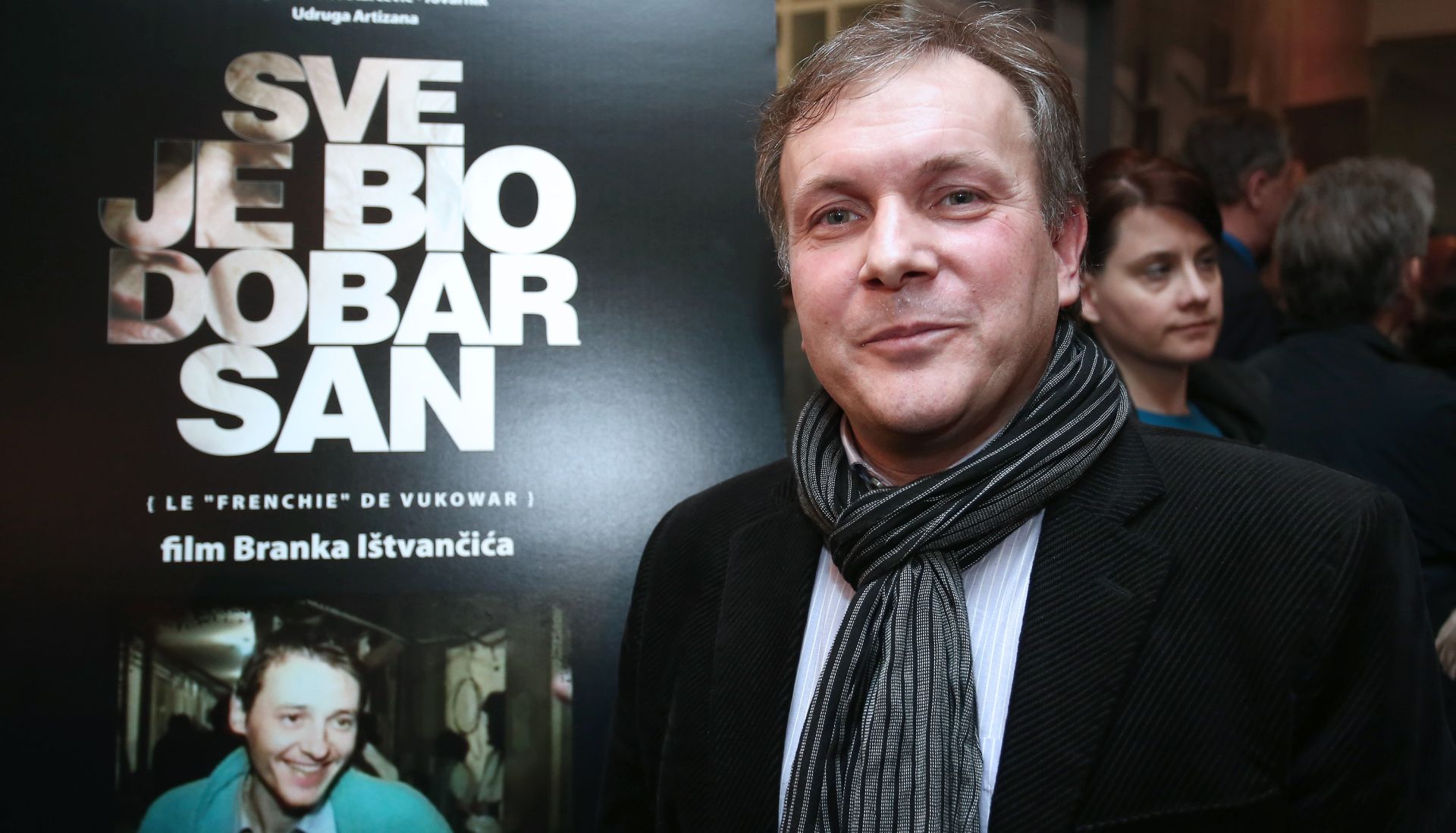 17.02.2016., Zagreb - U kinu Europa odrzana je premijera dokumentarnog filma Sve je bio dobar san redatelja Branka Istvancica, price o mladom Francuzu Jean-Michelu Nicolieru, poginulom branitelju Vukovara, ispricana kroz vizuru njegove majke Lyliane Fournier. Photo: Sanjin Strukic/PIXSELL