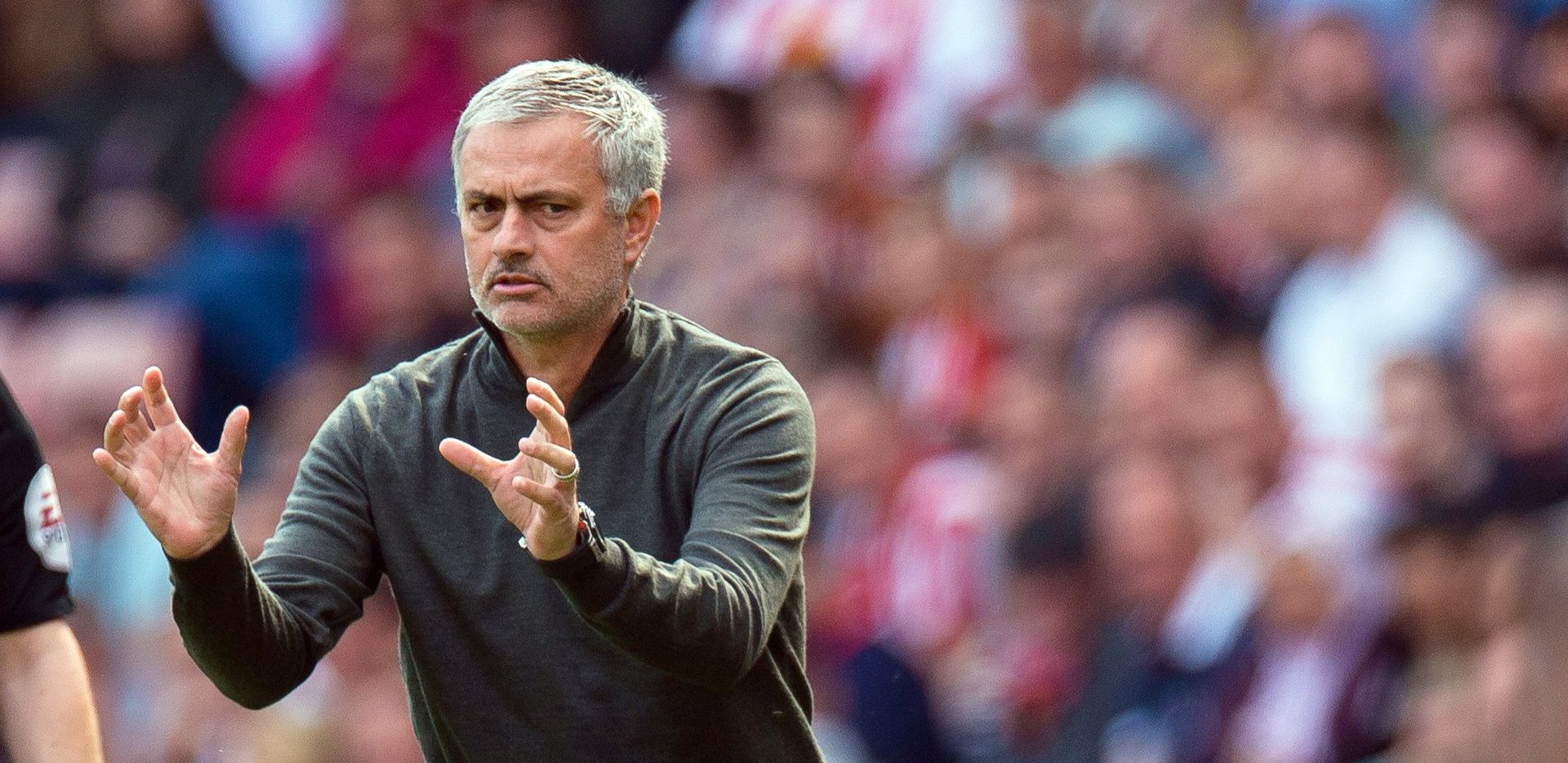 epa05899165 Manchester United manager Jose Mourinho reacts during the English Premier League soccer match between Sunderland FC and Manchester United at the Stadium of Light, Sunderland, Britain, 09 April 2017.  EPA/PETER POWELL EDITORIAL USE ONLY. No use with unauthorized audio, video, data, fixture lists, club/league logos or 'live' services. Online in-match use limited to 75 images, no video emulation. No use in betting, games or single club/league/player publications