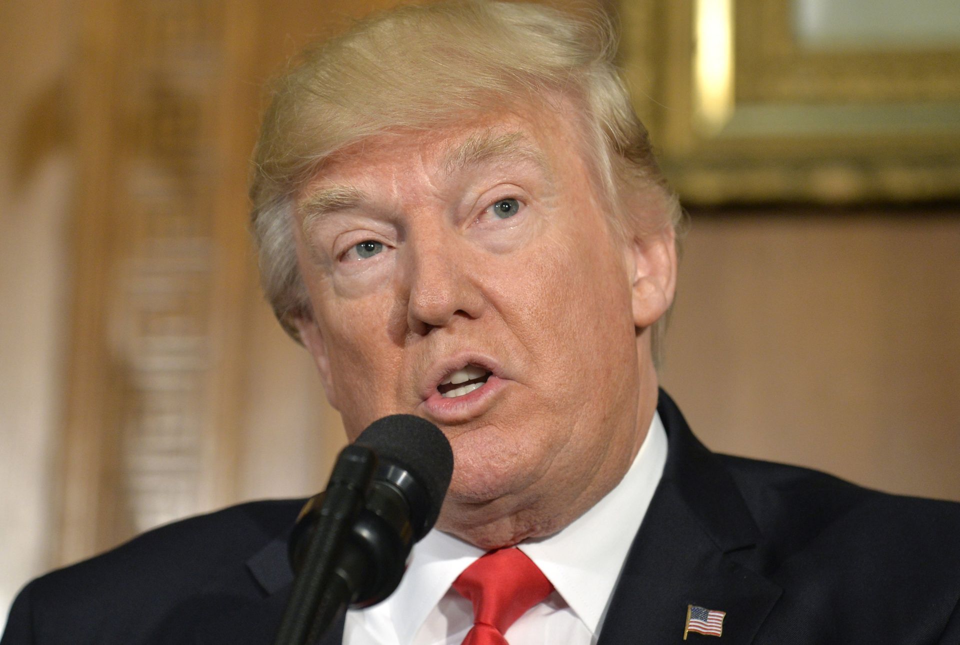 epa05929235 US President Donald J. Trump makes remarks prior to signing an Antiquities Executive Order at the Department of the Interior, Washington, DC, USA, 26 April 2017. The order authorizes the Department of Interior to review any national monument created since 01 January 1996.  EPA/MIKE THEILER / POOL