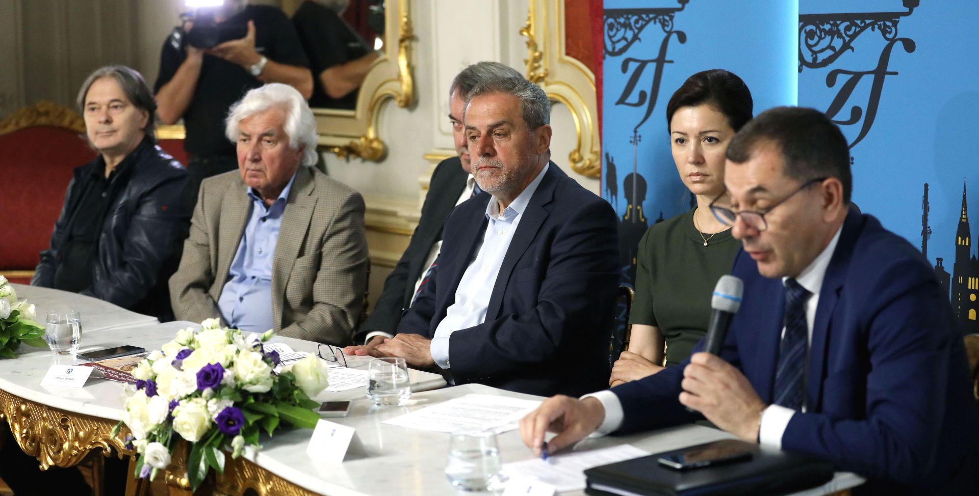 Zagreb, 24.05.2017. - Program proslave Dana Grada Zagreba predstavljen je na konferenciji za medije. Na fotografiji Stanko ariæ, Dmitrij Kitajenko, Milan Bandiæ, Martina Bienenfeld, Ivica Lovriæ. foto HINA/ Lana SLIVAR DOMINIÆ/ lsd