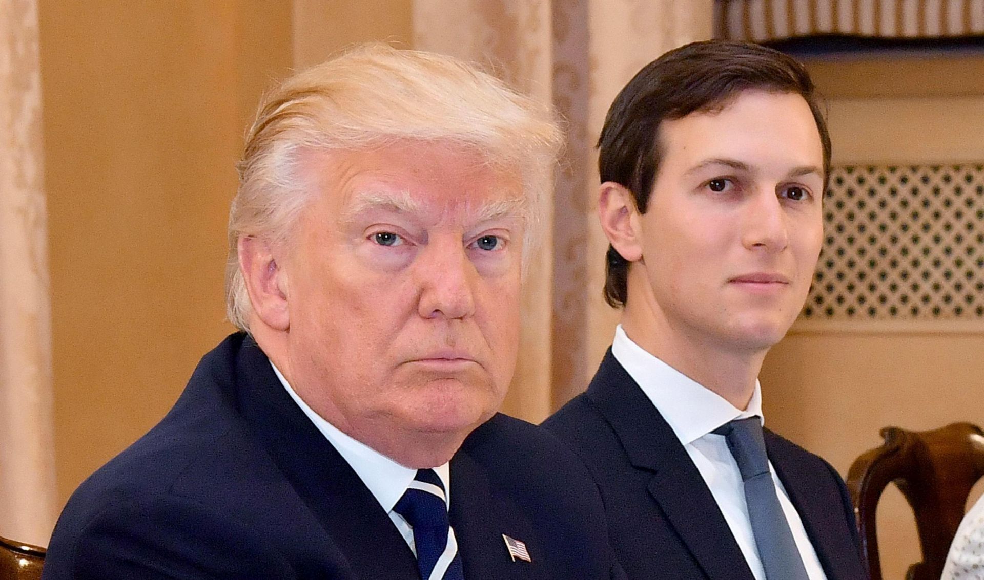 epa05990516 (FILE) - US President Donald J. Trump (L) is flanked by his senior advisor Jared Kushner (R) during a meeting with Italian Prime Minister Paolo Gentiloni (not pictured), at Villa Taverna in Rome, Italy, 24 May 2017 (reissued 26 May 2017). According to media reports, Jared Kushner is being focused on in the ongoing FBI investigation into the alleged links between Trump's campaign in the 2016 US elections and Russia, as it is believed that Kushner holds important information relevant to the investigation.  EPA/ETTORE FERRARI