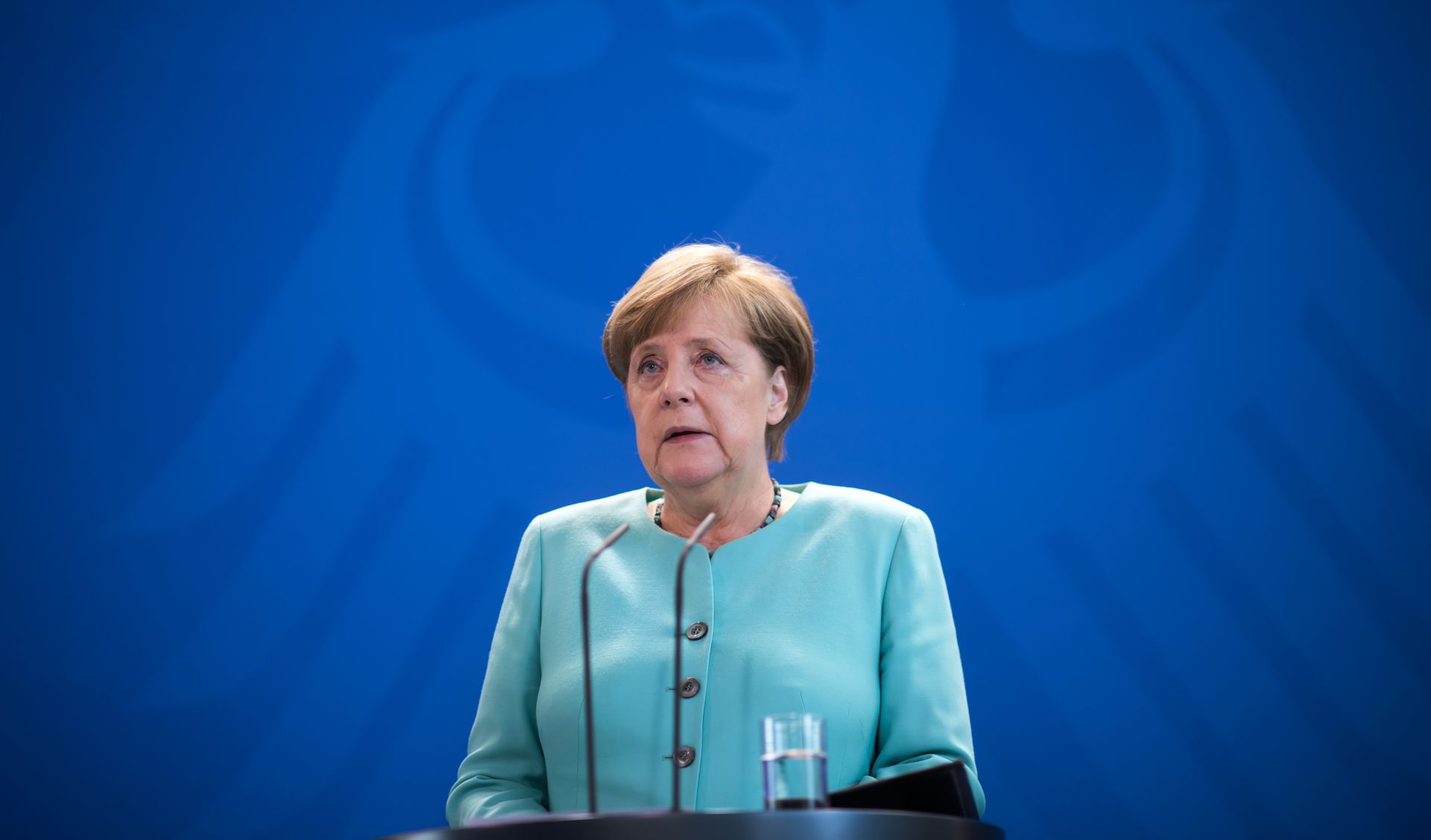 German Chancellor Angela Merkel (CDU) comments on the termination of the Paris climate accord by the United States of America at the Chancellor's Office in Berlin, Germany, 02 June 2017. Photo: Bernd von Jutrczenka/dpa