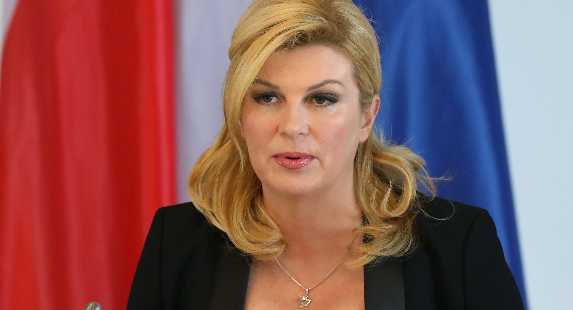 Zagreb, 14.06.2017. - Radni sastanak predsjednice Republike Hrvatske Kolinde Grabar-Kitaroviæ i predsjednika Republike Poljske Andrzeja Dude s poslovnim ljudima iz Hrvatske i Poljske te predstavnicima Hrvatske i Poljske gospodarske komore. Na fotografiji Kolinda Grabar-Kitaroviæ. foto HINA/ Lana SLIVAR DOMINIÆ/ lsd