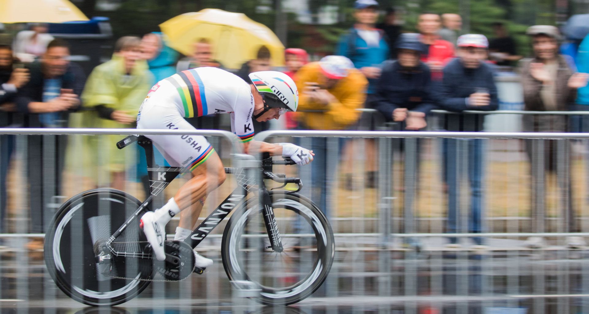 The German cyclist Tony Martin can be seen racing in Duesseldorf, Germany, 1 July 2017. The Tour de France has started in Duesseldorf with a kick-off stage: On a total of 14 kilometres of circuit routes the time trial race is taking place Photo: Rolf Vennenbernd/dpa