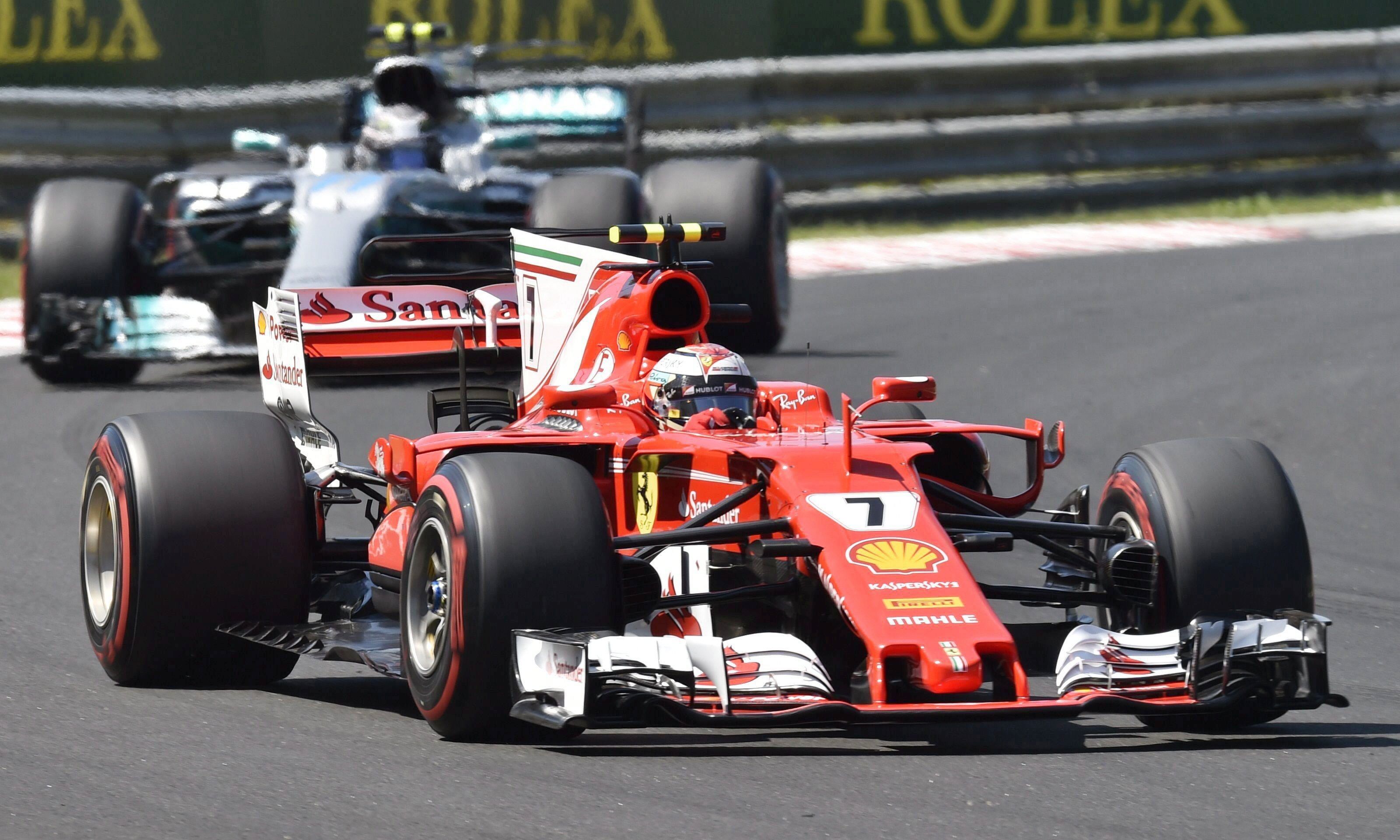 epa06117349 Finnish driver Kimi Raikkonen of Scuderia Ferrari steers his car during the Formula One Hungarian Grand Prix on the Hungaroring circuit, in Mogyorod, near Budapest, Hungary, 30 July 2017.  EPA/Zoltan Mathe HUNGARY OUT
