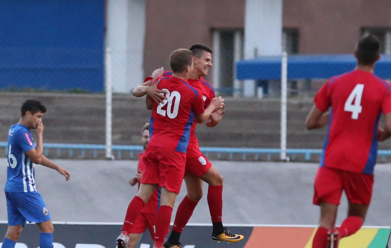 Zagreb, 28.07.2017 - Utakmica 3. kola Prve HNL Lokomotiva - Rudeš. Na fotografiji slavlje.  foto HINA/ Daniel KASAP/ ik