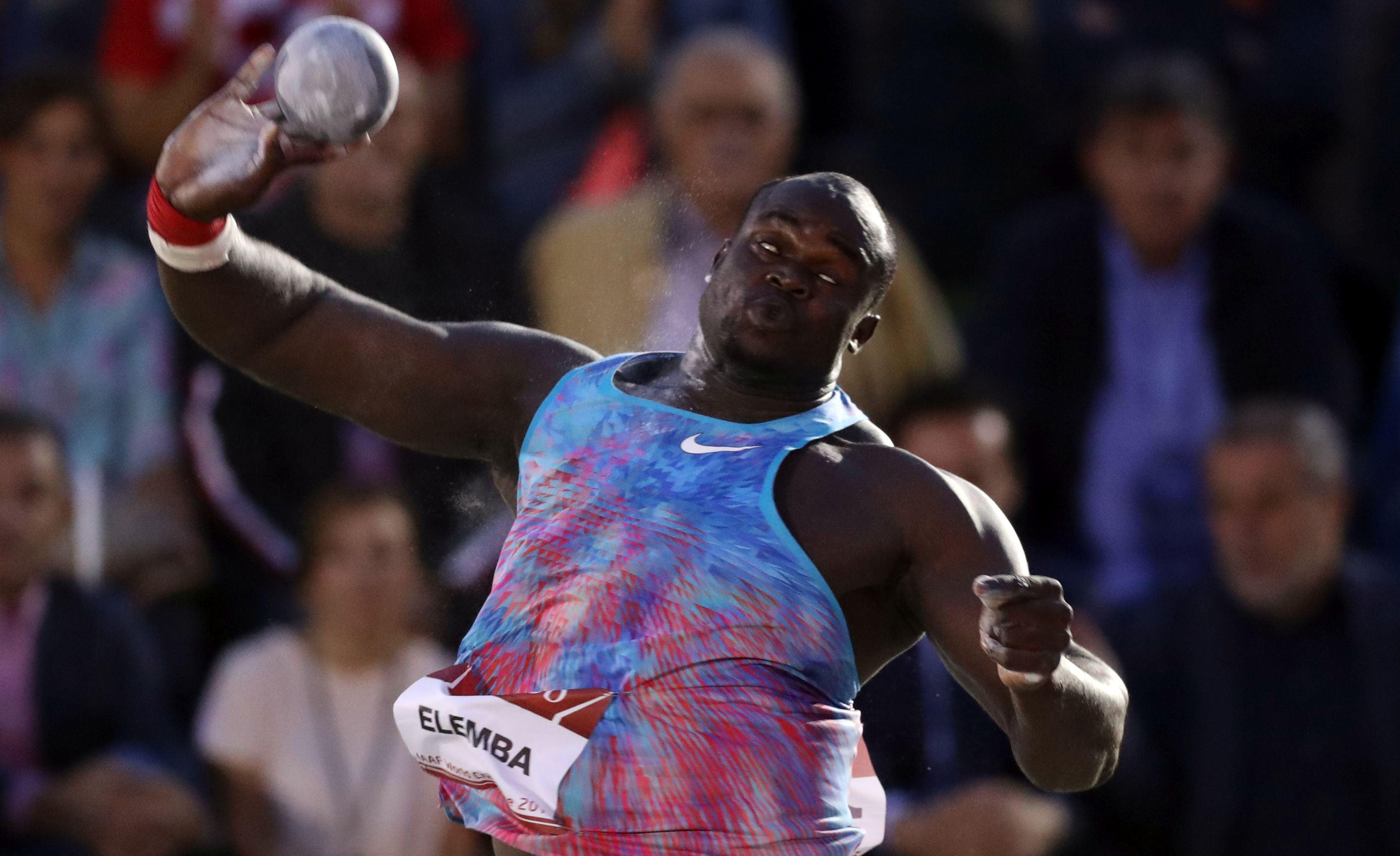 Zagreb, 28.08.2017 - Natjecanje bacaèa kugle na 3. Memorijalu Ivana Ivanèiæa u sklopu 67. IAAF World Challenge mitinga "Boris Hanekoviæ" ispred zagrebaèkih fontana. Na fotografiji Franck Elemba.
foto HINA/ Damir SENÈAR /ds