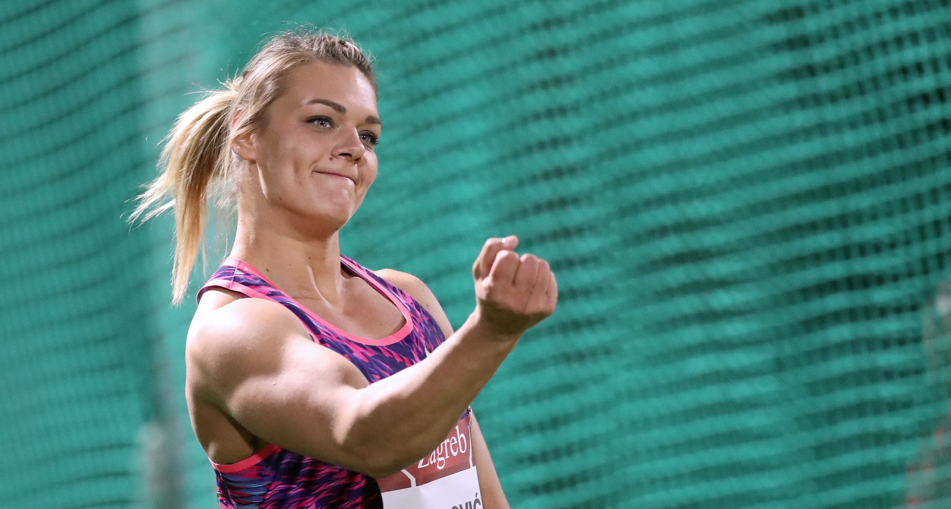 Zagreb, 29.8.2017.- Atletski miting IAAF World Challenge Zagreb 2017, 67. Memorijal Borisa Hanekoviæa na atletskom stadionu na Mladosti. Na slici Sandra Perkoviæ iz Hrvatske tijekom natjecanja u bacanju diska za ene.
foto HINA/ Damir SENÈAR/ ua