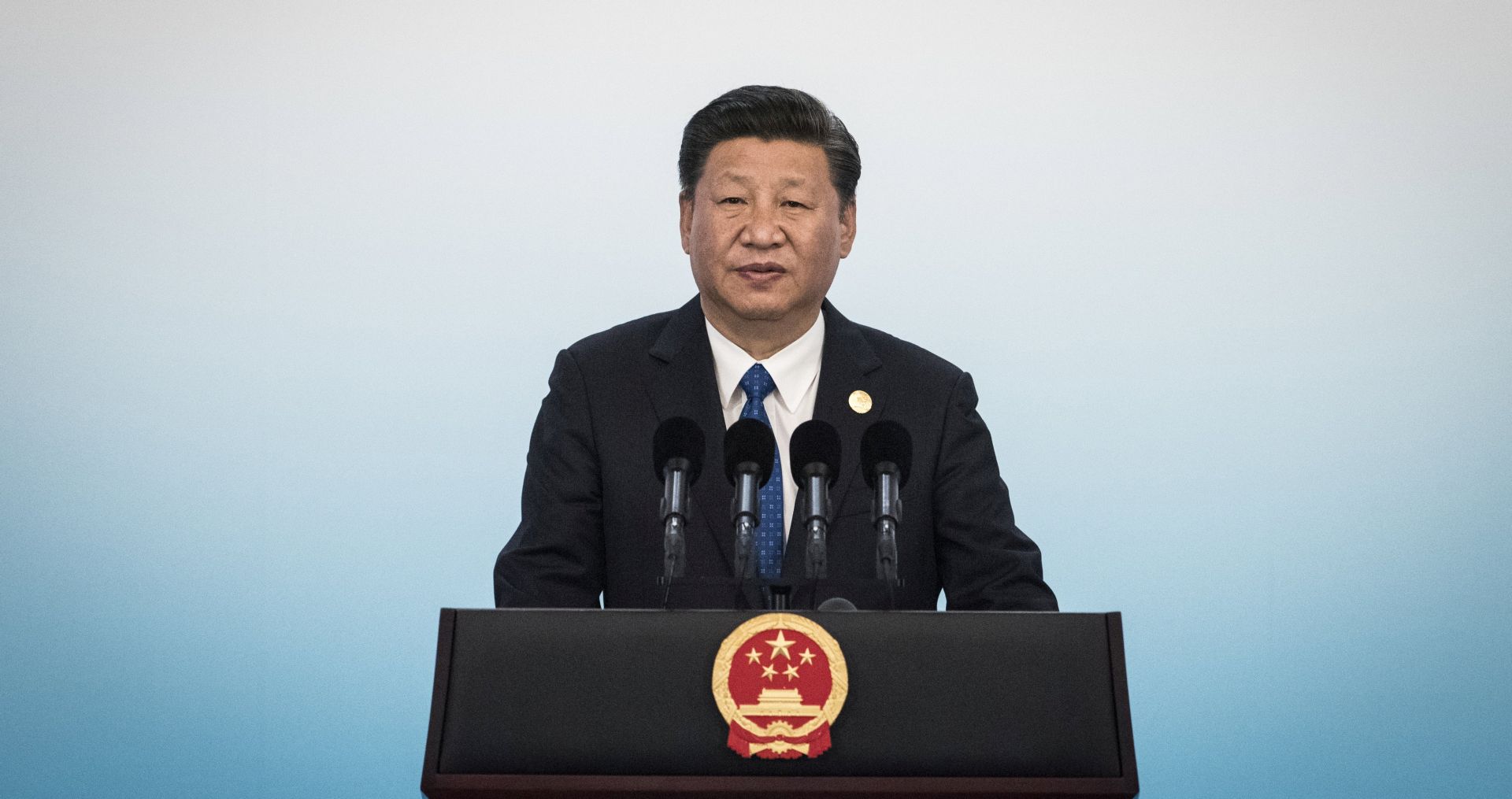 epa06184487 Chinese President Xi Jinping speaks during a press conference at the 2017 BRICS Summit in Xiamen, Fujian province, China, 05 September 2017. The ninth BRICS (Brazil, Russia, India, China and South Africa) Summit in Xiamen runs from 03 to 05 September.  EPA/FRED DUFOUR / POOL