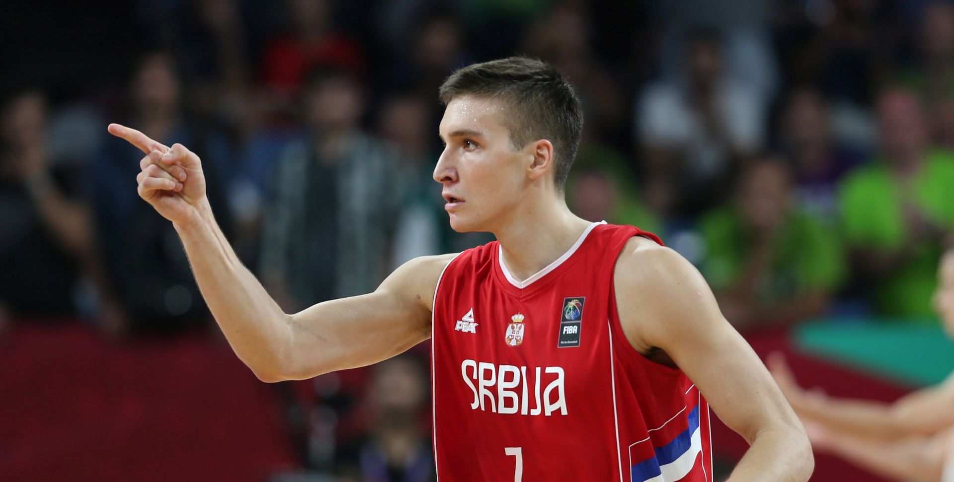 epa06207439 Serbia's Bogdan Bogdanovic reacts during the EuroBasket 2017 semi final match between Russia and Serbia, in Istanbul, Turkey, 15 September 2017.  EPA/TOLGA BOZOGLU