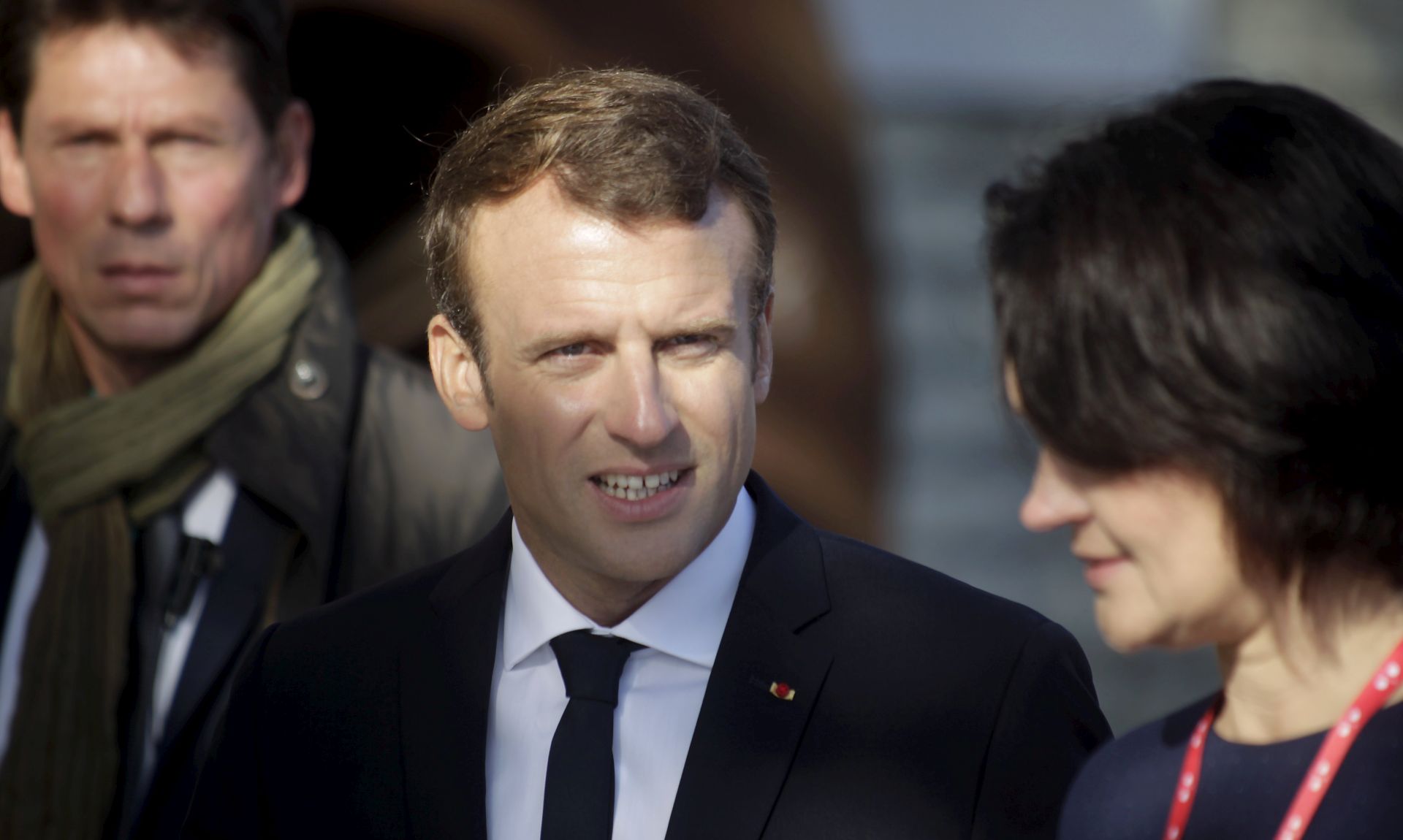 epa06234087 French President Emmanuel Macron arrives for the Tallinn Digital Summit in Tallinn, Estonia, 29 September 2017. The Tallinn Digital Summit is a platform to launch high-level discussions on further plans for digital innovation with the aim of keeping Europe ahead of the technological curve while becoming a digital leader, globally, in the years to come. The summit brings together EU heads of state or government on 29 September 2017.  EPA/VALDA KALNINA