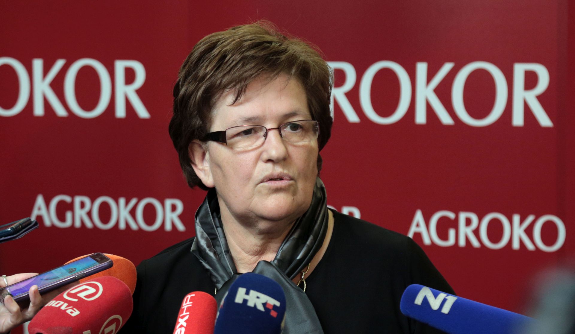 Zagreb, 26.10.2017. - Marica Vidaković daje izjavu medijima nakon sastanka Izvanredne uprave i dobavljača Agrokor koncerna. 
Foto HINA/ Dario GRZELJ/ dag