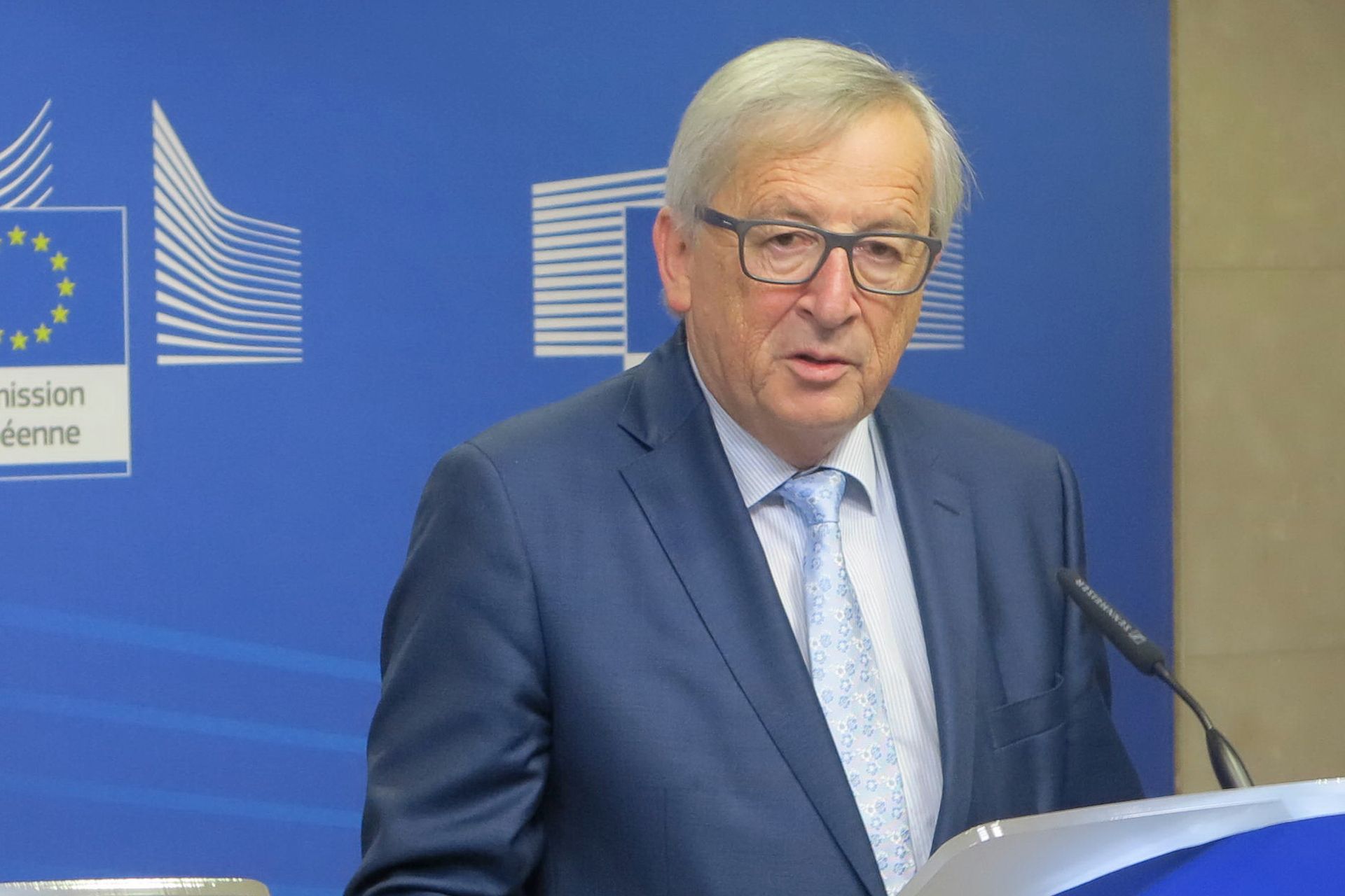 Bruxelles, 08.01.2018. - Predsjednik Europske komisije Jean-Claude Juncker izjavio je u ponedjeljak da granični spor između Hrvatske i Slovenije nije samo bilateralno pitanje, nego da utječe na cijelu Europsku uniju i da je to puno važnije pitanje nego što mnogi u Sloveniji i Hrvatskoj misle.
Na fotografiji Jean-Claude Juncker.
foto HINA/ Slavko VUKADIN/ es