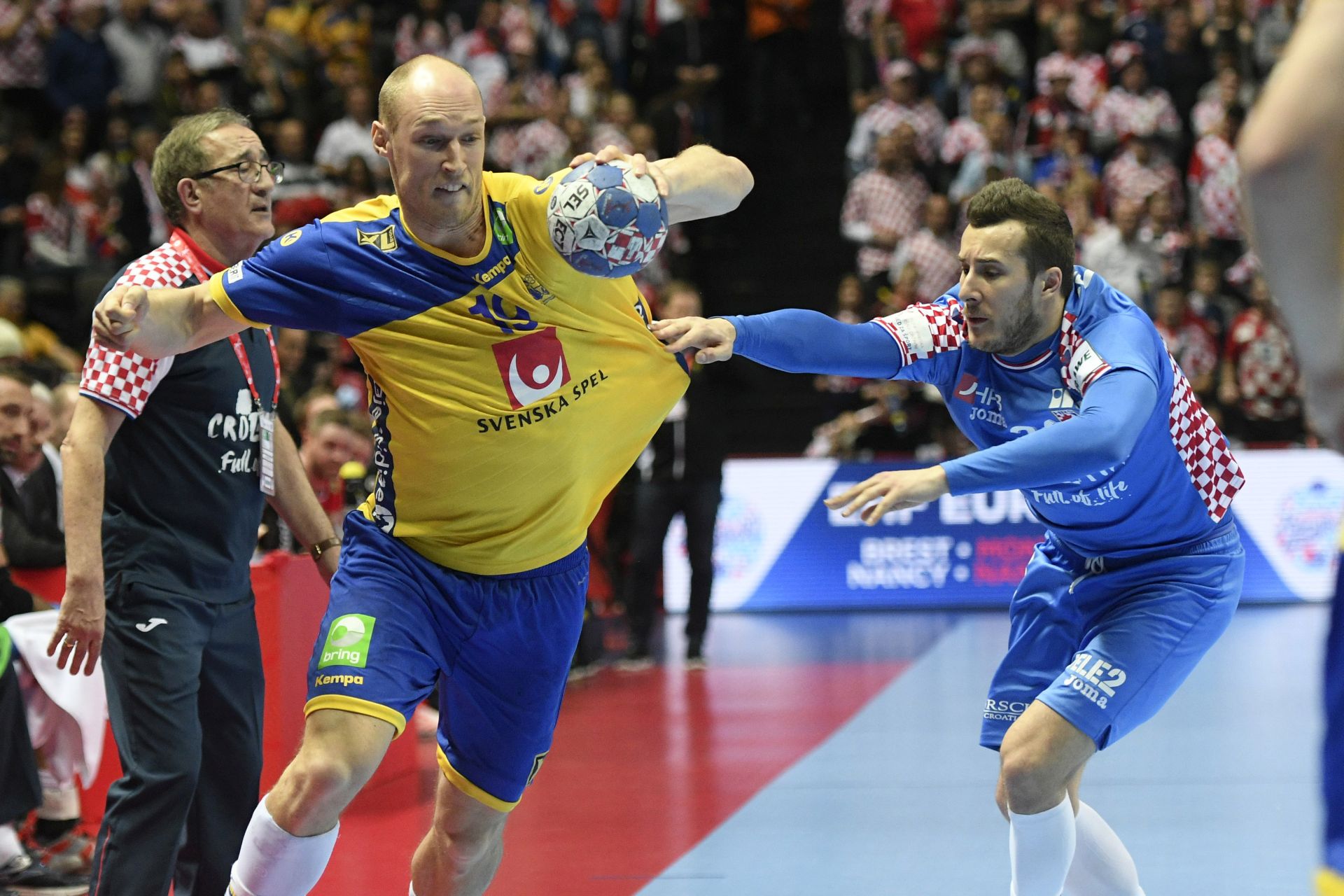 Split, 16.01.2018 - Utakmica 3. kola A skupine Europskog prvenstva za rukometaše između Hrvatske i Švedske. 
foto HINA/ Mario STRMOTIĆ /ms