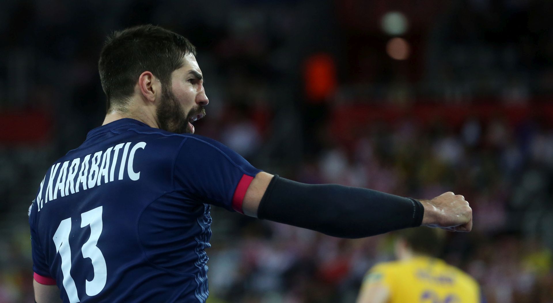 Zagreb, 20.01.2018 - Utakmica skupine 1 Europskog prvenstva za rukometaše: Švedska  - Francuska.  Na fotografiji Nikola Karabatić. Foto HINA/ Daniel KASAP/ dk