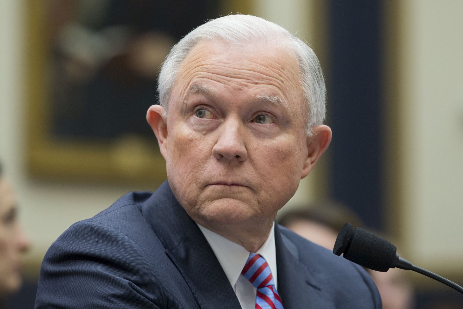 epa06468380 (FILE) - US Attorney General Jeff Sessions testifies before the House Judiciary Committee hearing on oversight of the Justice Department on Capitol Hill in Washington, DC, USA, 14 November 2017 (reissued 23 January 2018). Attorney General Jeff Sessions was interviewed last week by investigators for special counsel Robert Mueller's investigation into Russia meddling in the US presidential election and if President Trump obstructed justice after taking office.  EPA/MICHAEL REYNOLDS