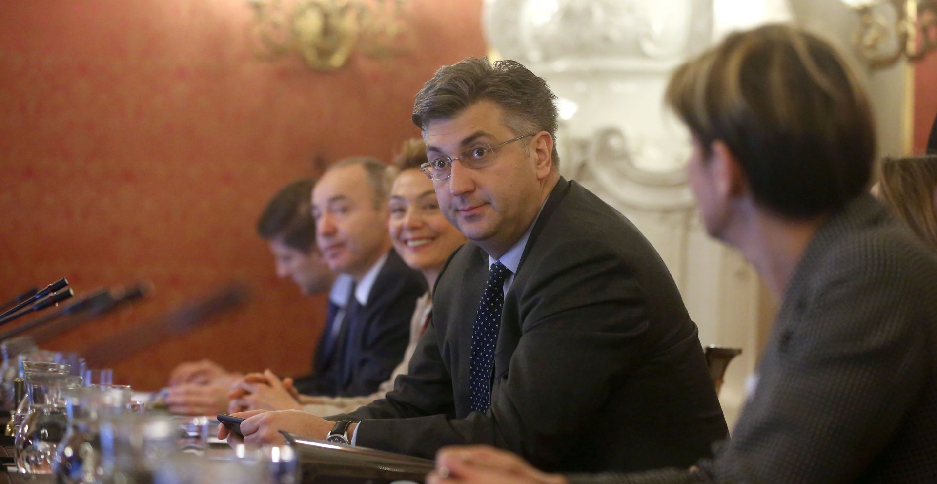 Zagreb, 01.02.2018 - Sjednica Vlade. Na fotografiji Damir Krstičević, Marija Pejčinović Burić, Andrej Plenković, Martina Dalić. Foto HINA/ Daniel KASAP/ dk