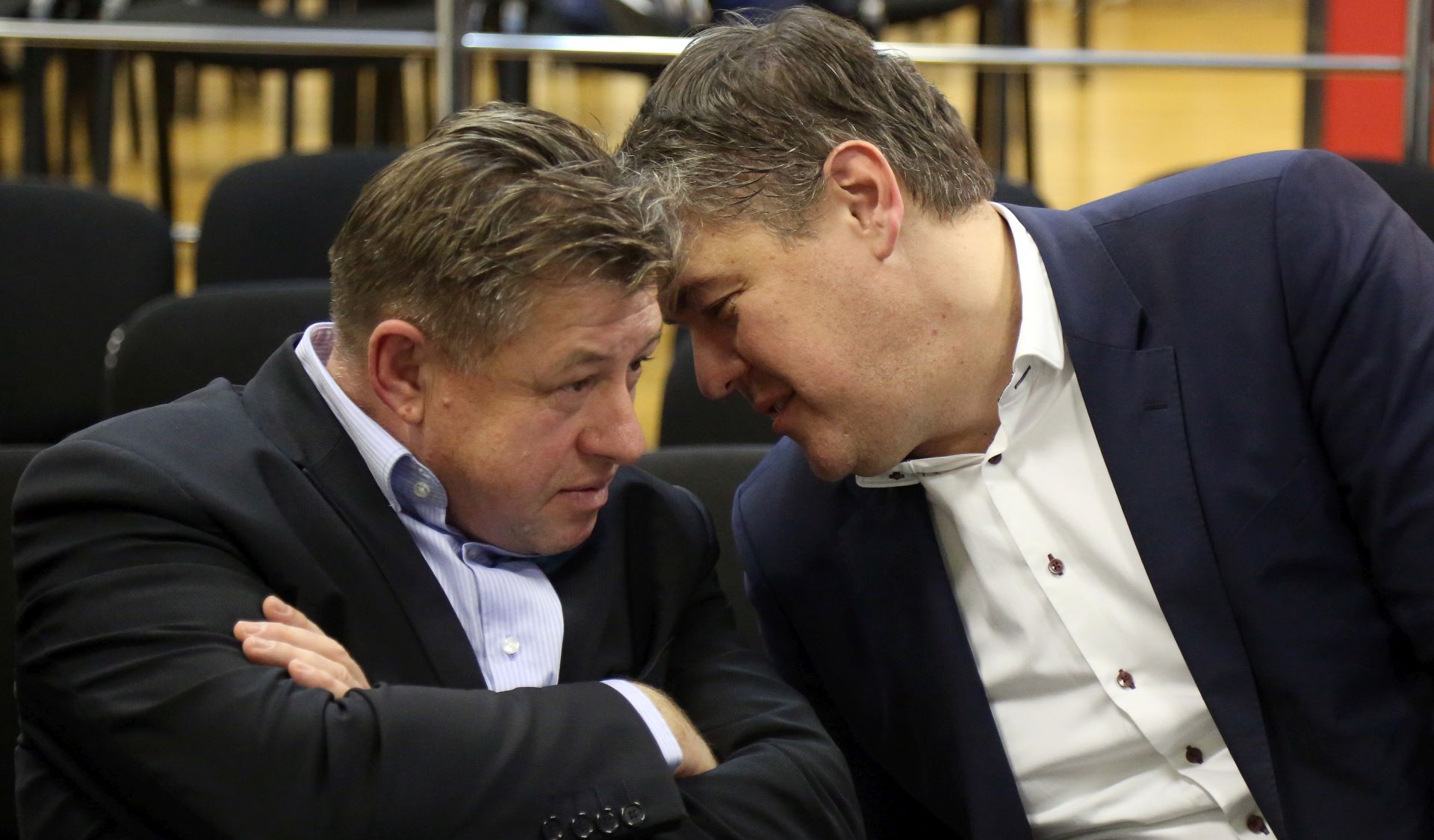 Zagreb, 01.02.2018 - Konferencija za medije nakon sjednice Predsjednitva SDP-a na Iblerovom trgu. Na fotografiji Ivo Jeluiæ, Boris Lalovac.
foto HINA/ Denis CERIÆ /dc