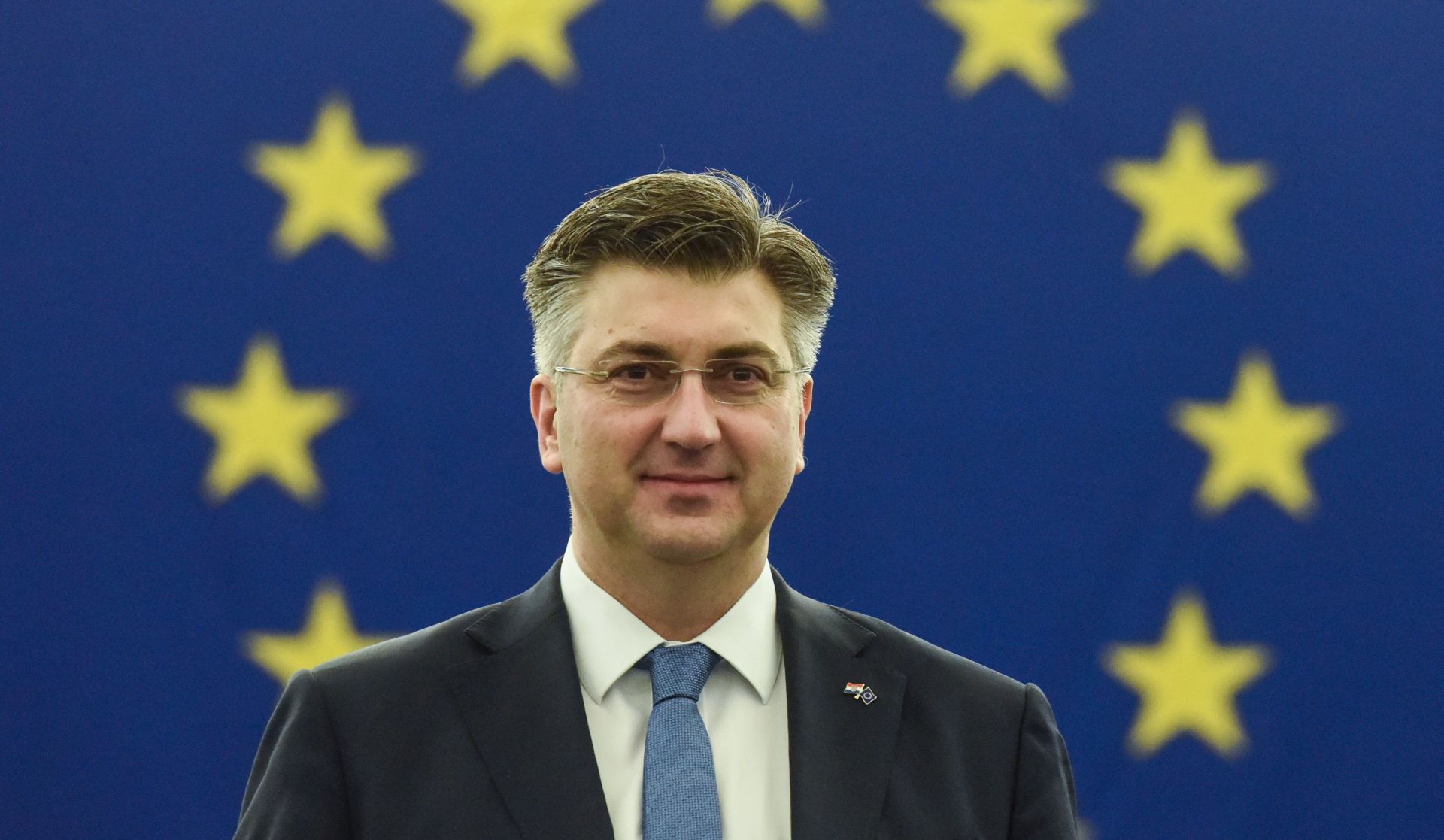 epa06499734 Croatia's Prime Minister Andrej Plenkovic waits to deliver his speech at the European Parliament in Strasbourg, France, 06 February 2018. The European Union's parliament met on 06 February for a debate on the future of the EU.  EPA/PATRICK SEEGER