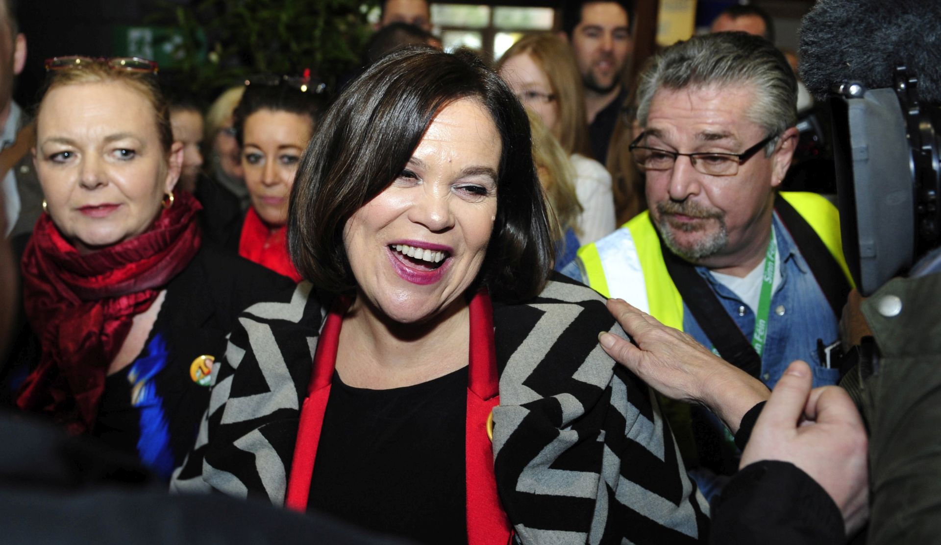 epa06511969 (FILE) - Sinn Fein Deputy Leader Mary Lou McDonald in the Dublin City count centre in Dublin, Ireland, 27 February 2016 (reissued 10 February 2018). Gerry Adams passed the presidency of Sinn Fein to his deputy, Mary Lou McDonald, on 10 February 2018, who becomes the partyâ€™s first female leader.  EPA/AIDAN CRAWLEY