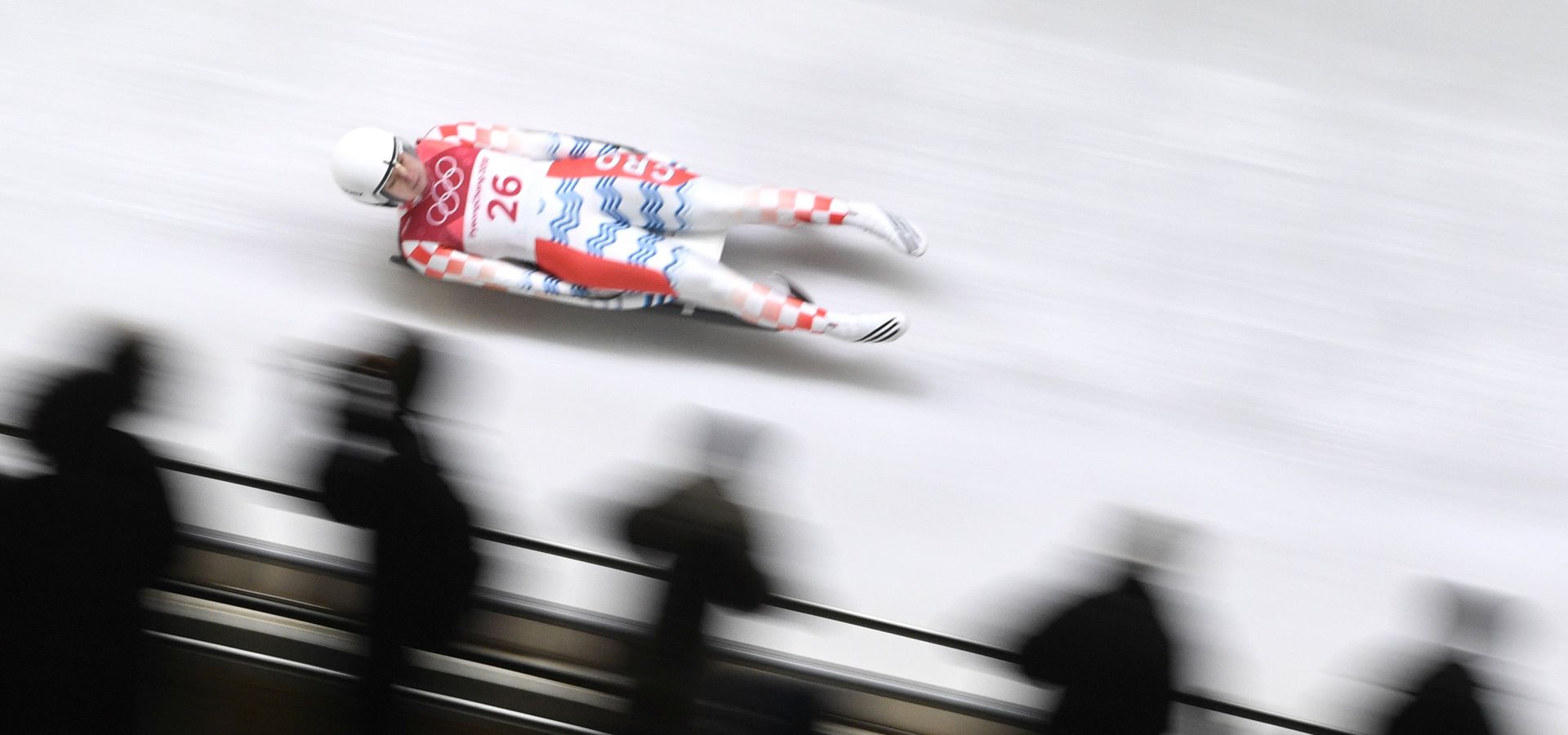 epa06517567 Daria Obratov of Croatia in action during the Women's Luge Singles competition at the Olympic Sliding Centre during the PyeongChang 2018 Olympic Games, South Korea, 12 February 2018.  EPA/VASSIL DONEV