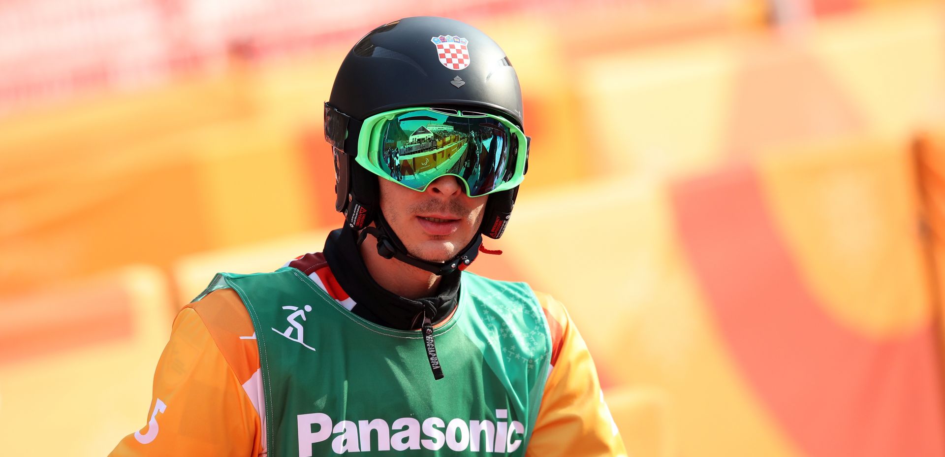 Pjongèang, 12.03.2018 - Hrvatski paraolimpijac Bruno Bonjak nakon èetvrtfinalne utrke u Snowboard Cross na XII Paraolimpijskim igrama u Pjongèangu.
foto HINA/ Damir SENÈAR /ds